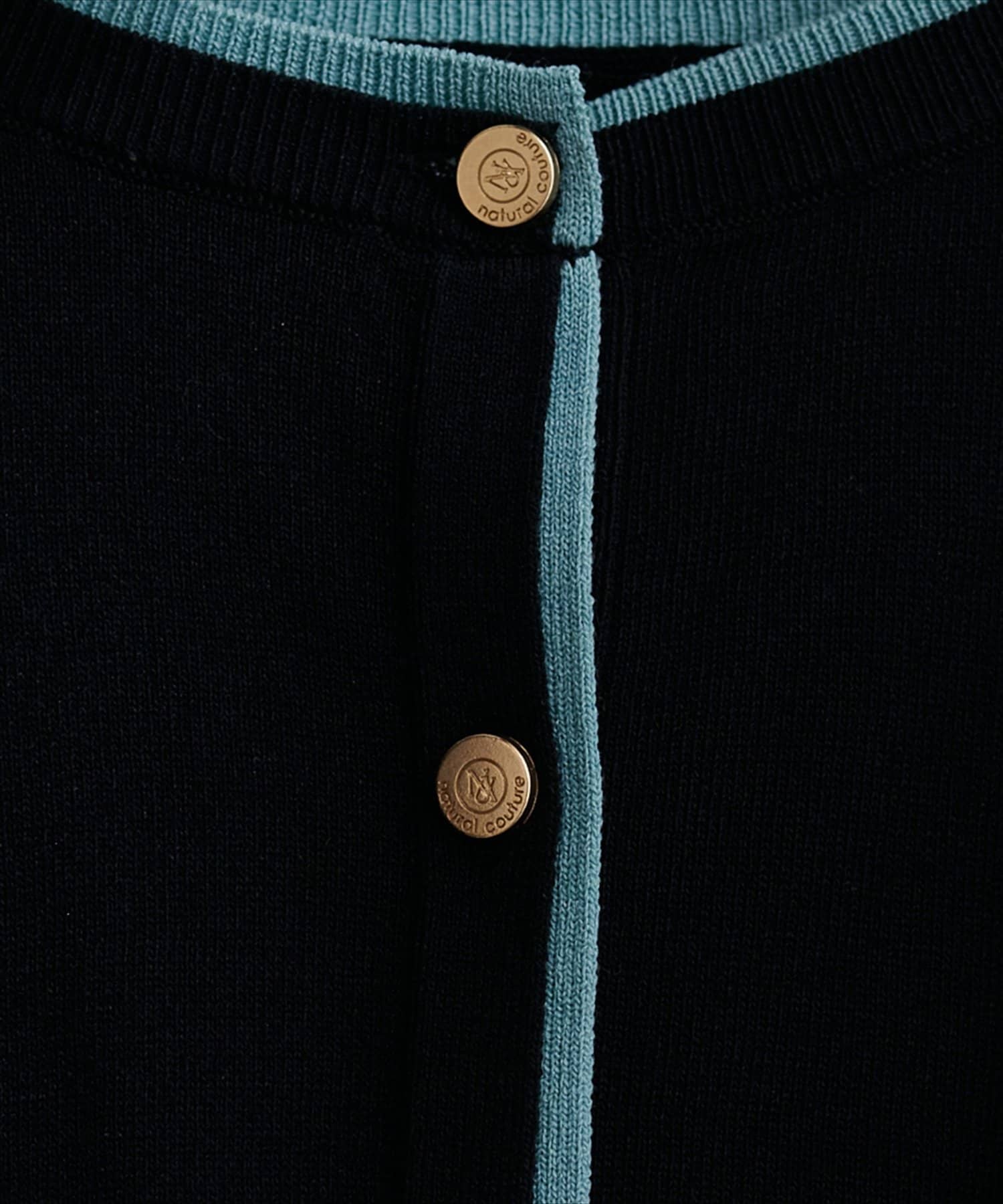 natural couture(ナチュラルクチュール) 【sherbet line】接触冷感・UVカット付き配色金ボタンカーディガン