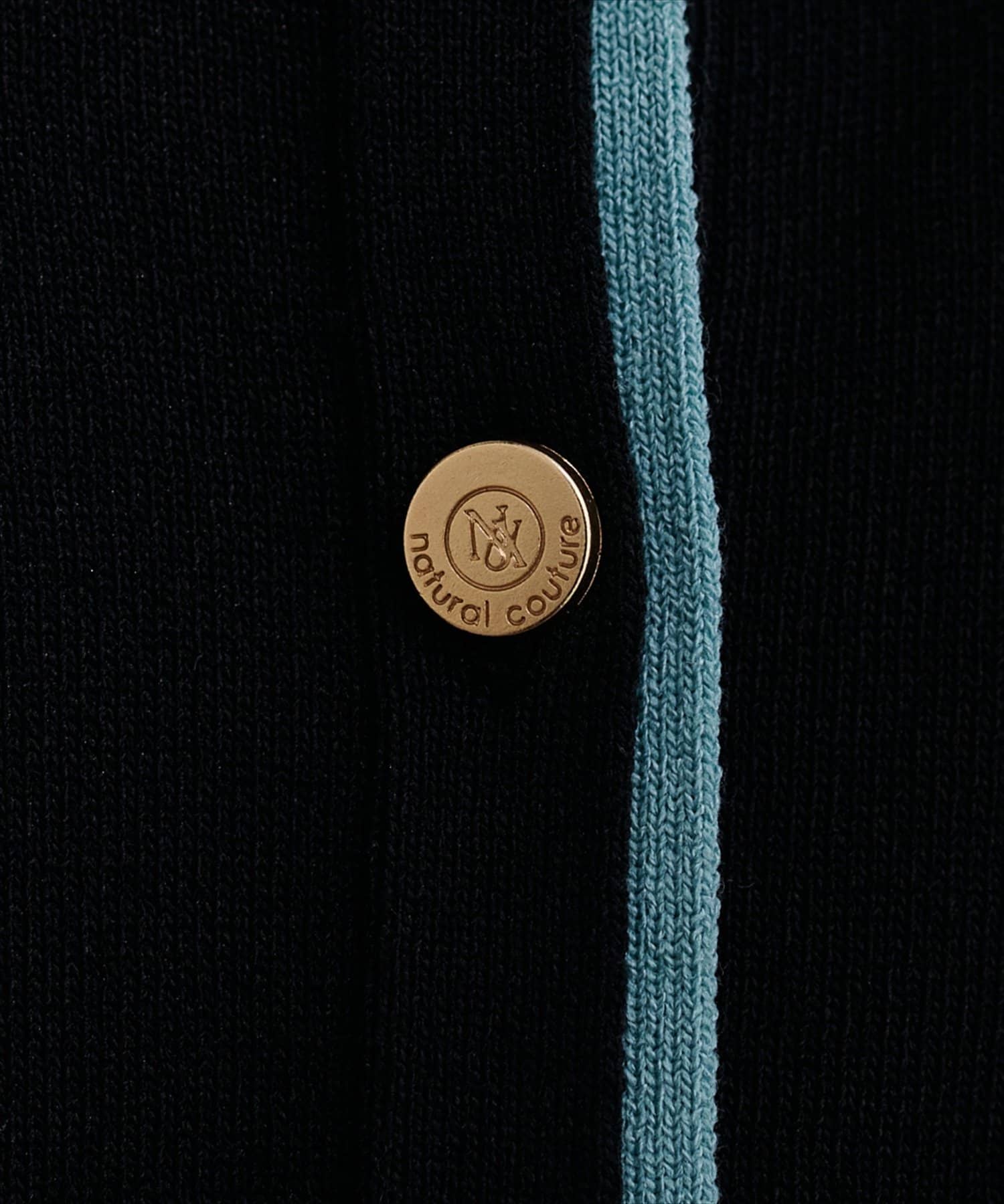 natural couture(ナチュラルクチュール) 【sherbet line】接触冷感・UVカット付き配色金ボタンカーディガン