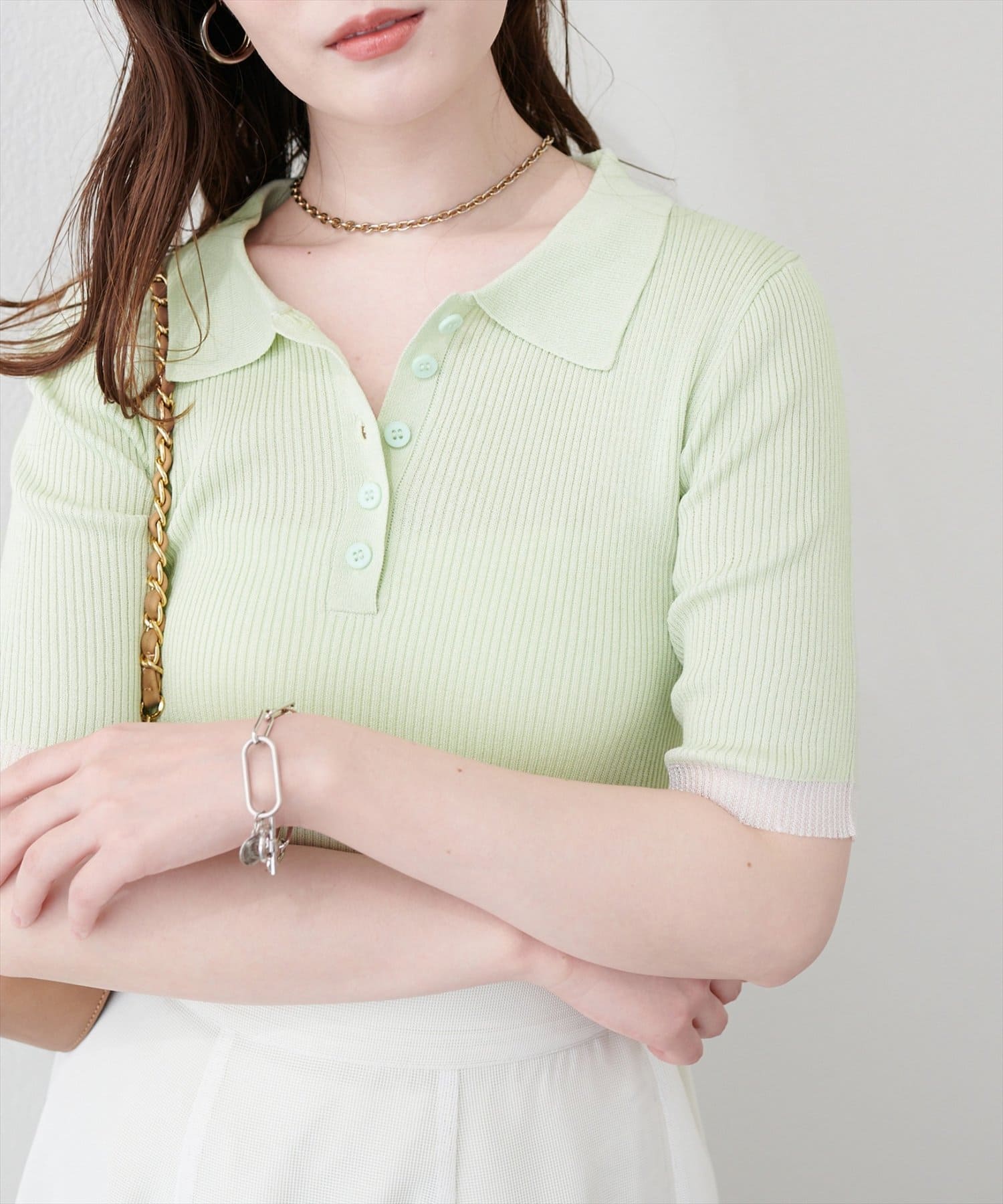 natural couture(ナチュラルクチュール) ラメシアーポロニット