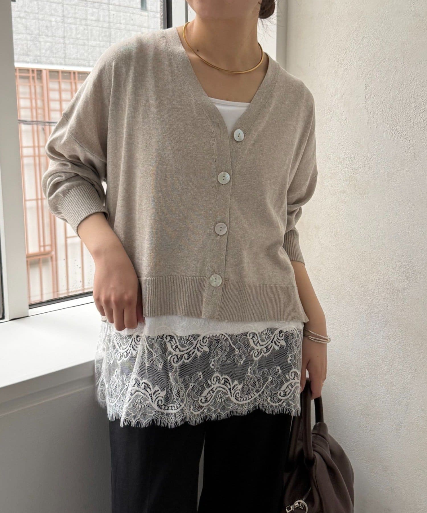 Jena　espace merveilleux(ジェナ　エスパスメルヴェイユ) 【裾で差がつく】スクエア裾レースタンク