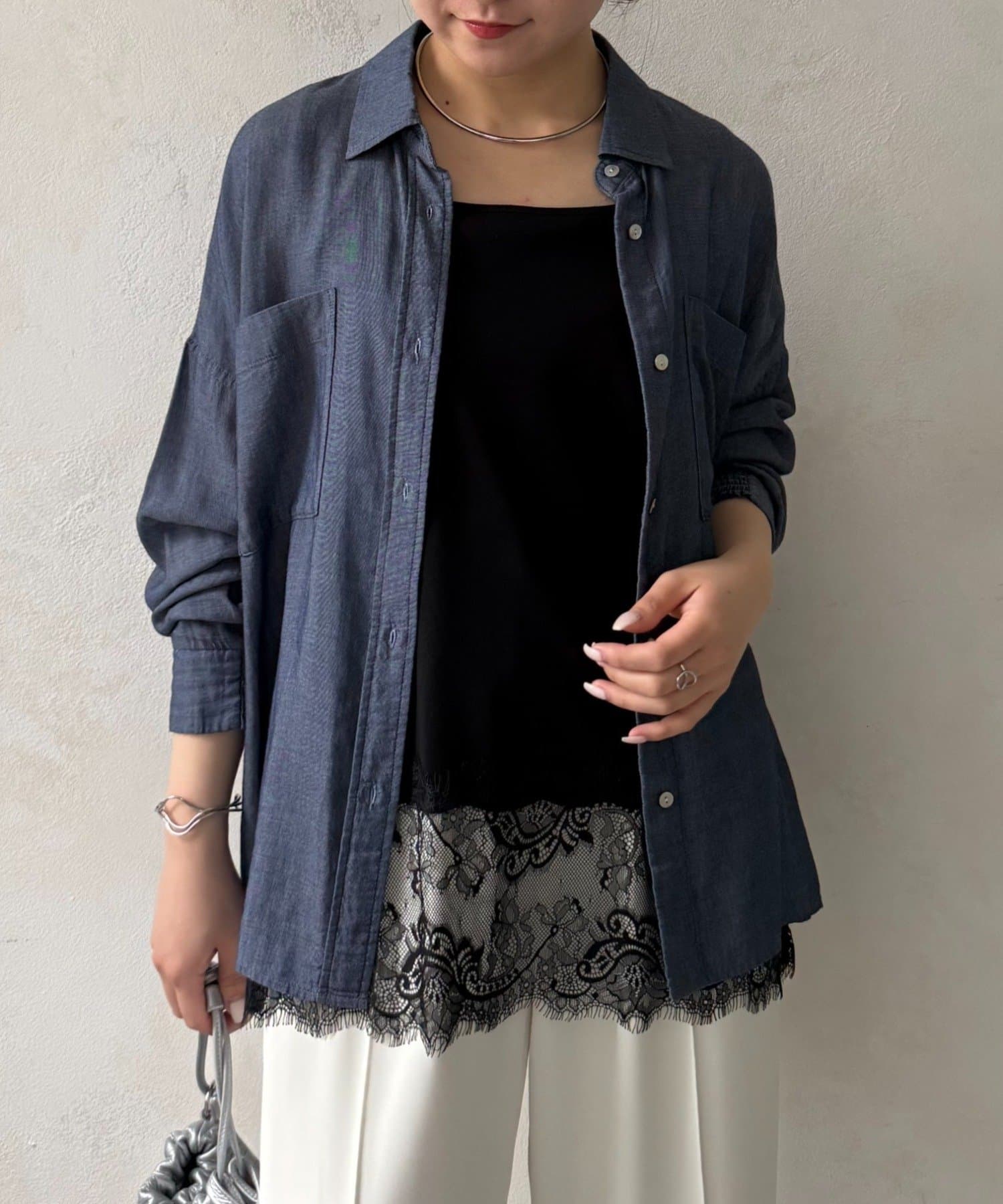 Jena　espace merveilleux(ジェナ　エスパスメルヴェイユ) 【裾で差がつく】スクエア裾レースタンク