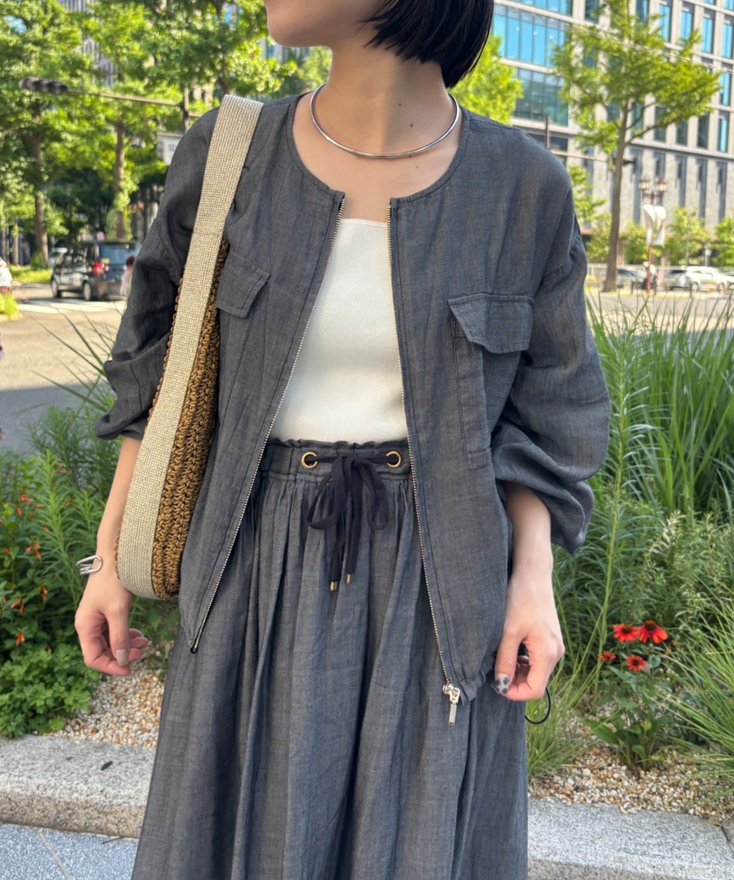 Jena　espace merveilleux(ジェナ　エスパスメルヴェイユ) シアーデニムブルゾン