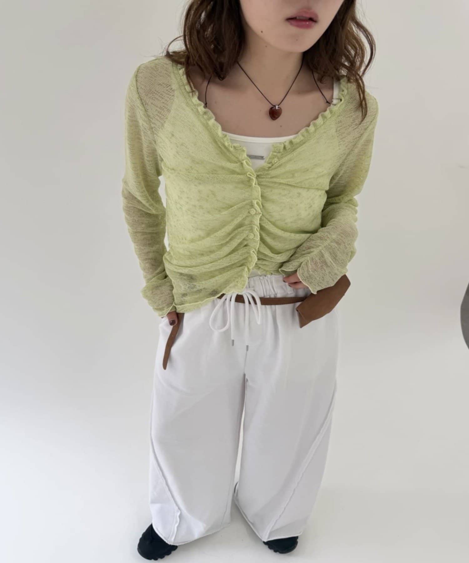 w closet(ダブルクローゼット) 【5色展開】なみなみシアーカーデ