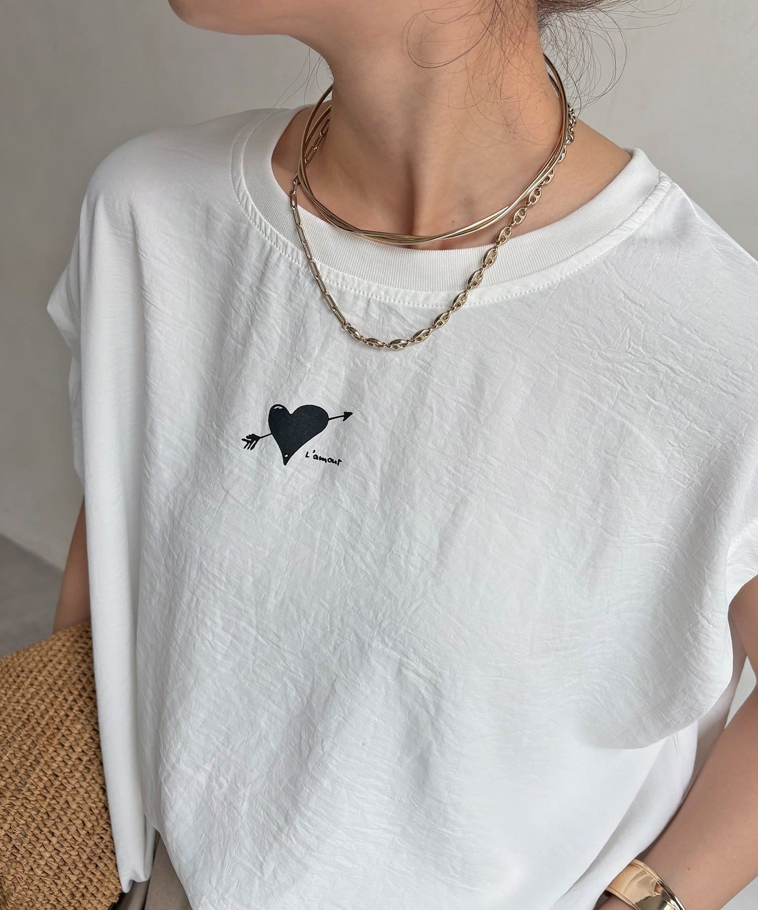DOUDOU(ドゥドゥ) 【WEB限定】ハートバックロゴプリントTEE