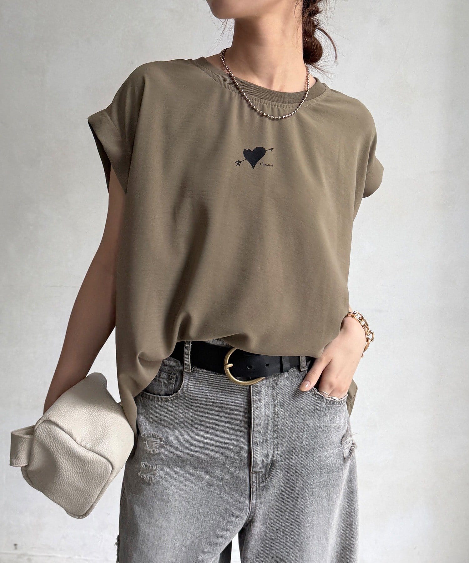 DOUDOU(ドゥドゥ) 【WEB限定】ハートバックロゴプリントTEE