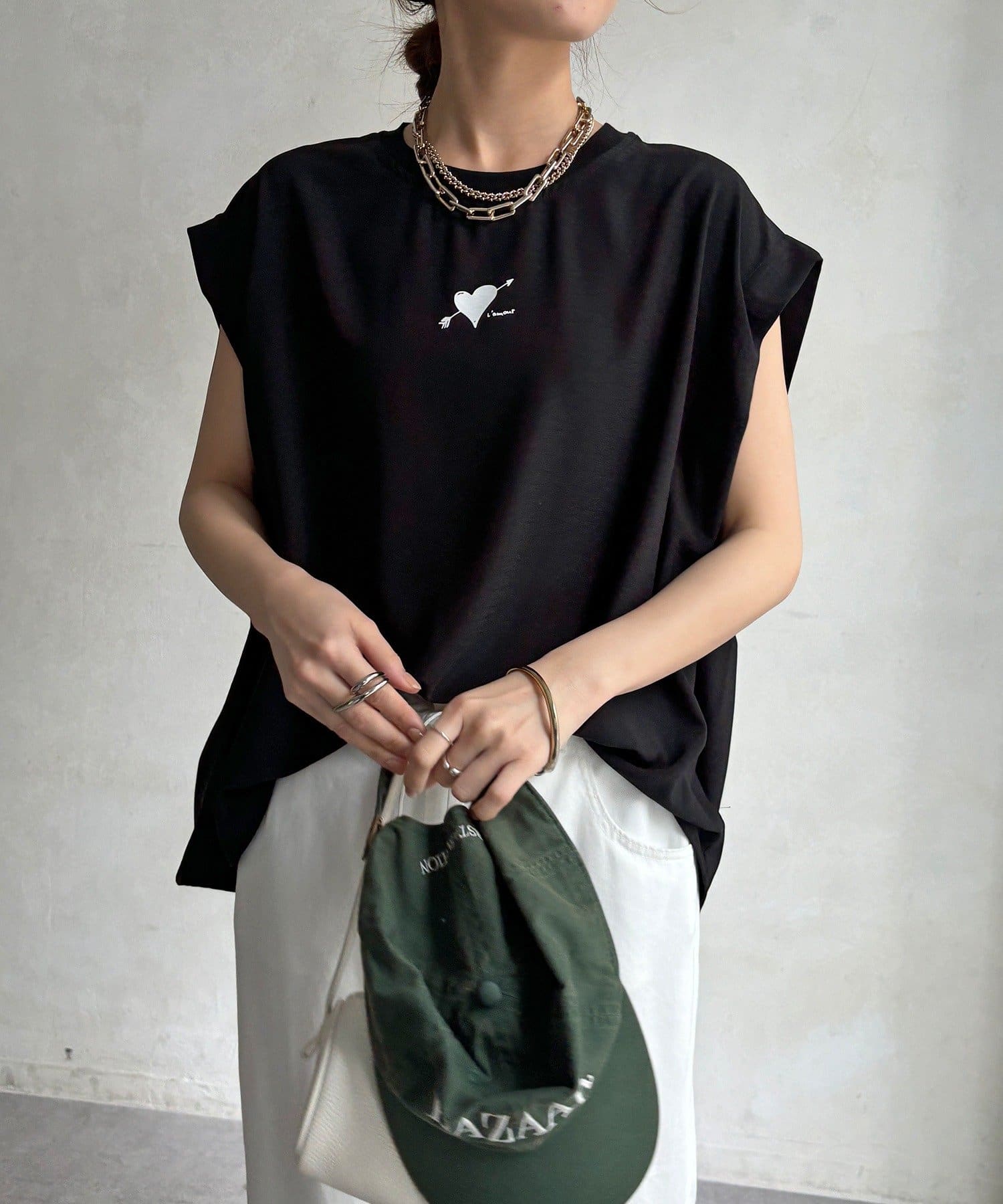 DOUDOU(ドゥドゥ) 【WEB限定】ハートバックロゴプリントTEE
