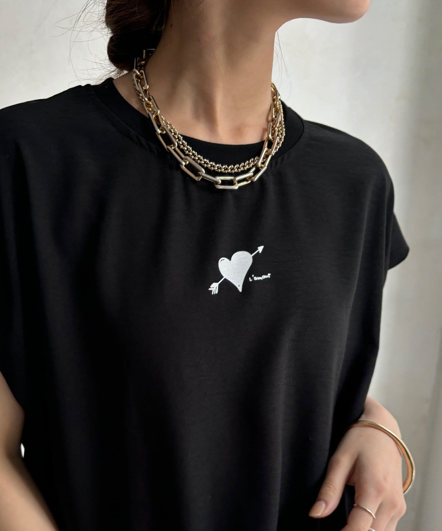 DOUDOU(ドゥドゥ) 【WEB限定】ハートバックロゴプリントTEE
