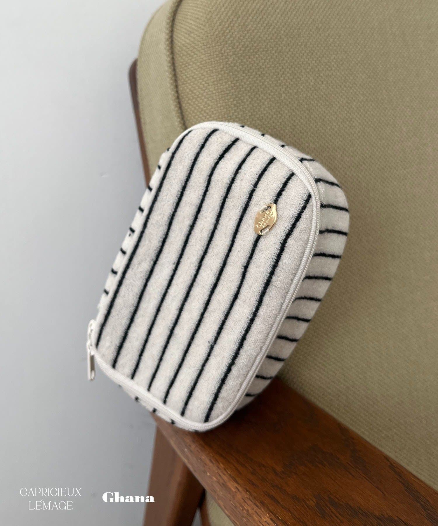 CAPRICIEUX LE'MAGE(カプリシュレマージュ) 【母の日/Ghana × LE'MAGE コラボ】ボーダーBOXポーチ