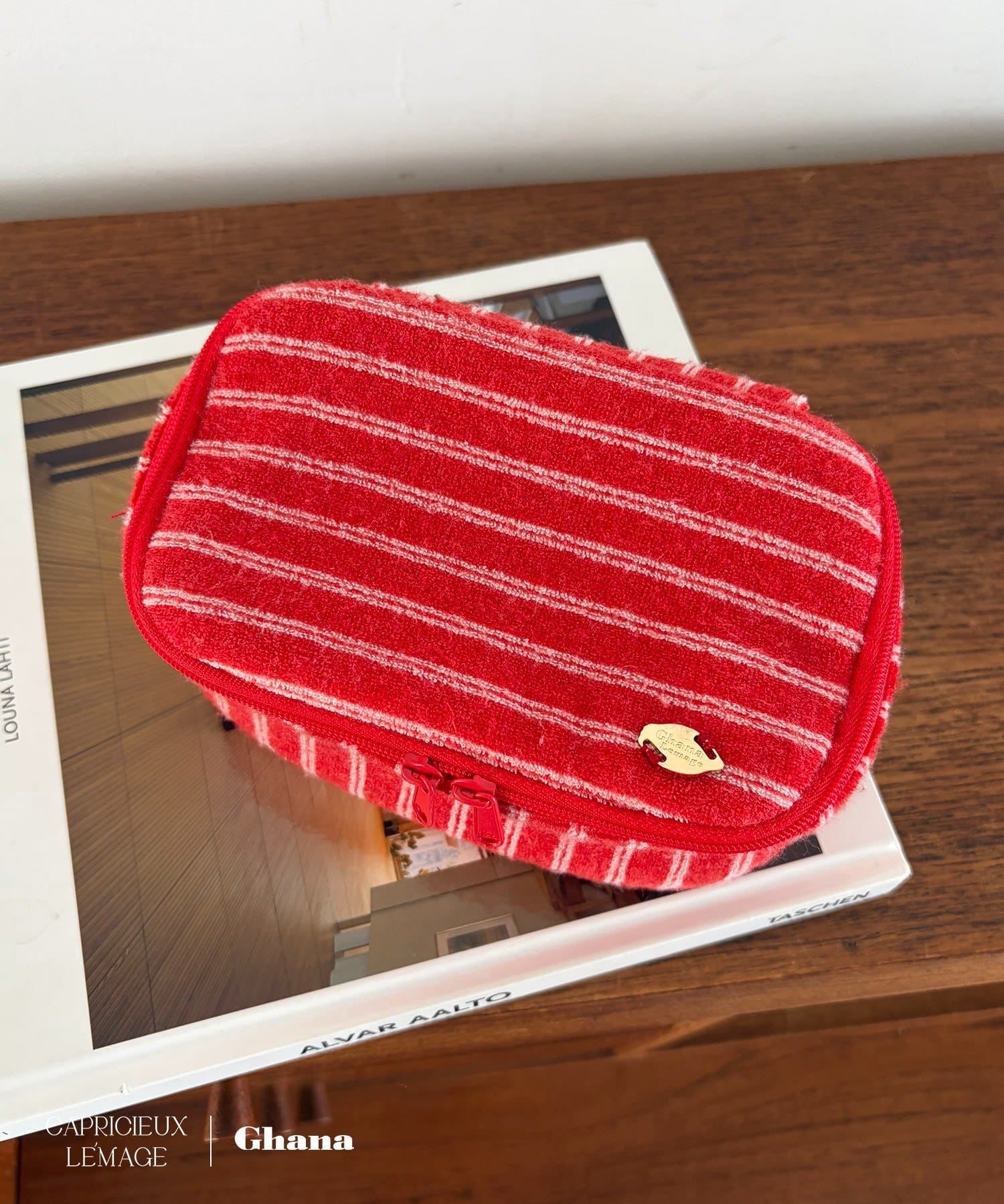 CAPRICIEUX LE'MAGE(カプリシュレマージュ) 【母の日/Ghana × LE'MAGE コラボ】ボーダーBOXポーチ