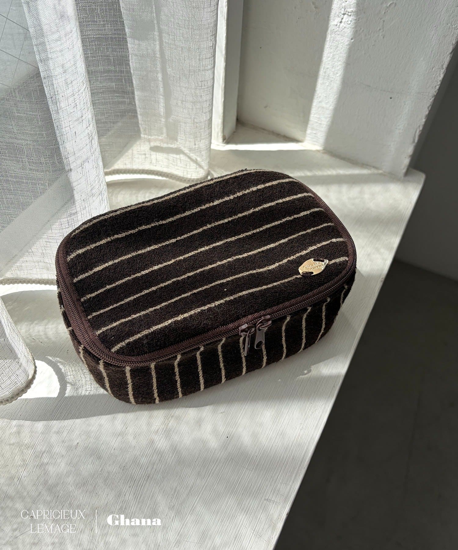 CAPRICIEUX LE'MAGE(カプリシュレマージュ) 【母の日/Ghana × LE'MAGE コラボ】ボーダーBOXポーチ