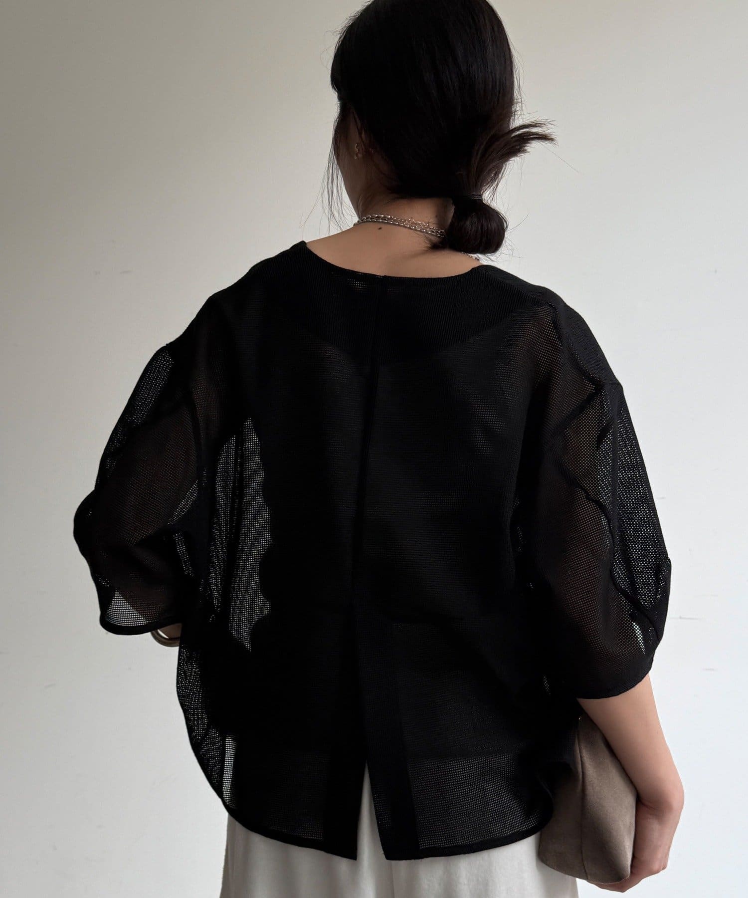 DOUDOU(ドゥドゥ) 【WEB限定】5分袖メッシュ半袖ジャケット