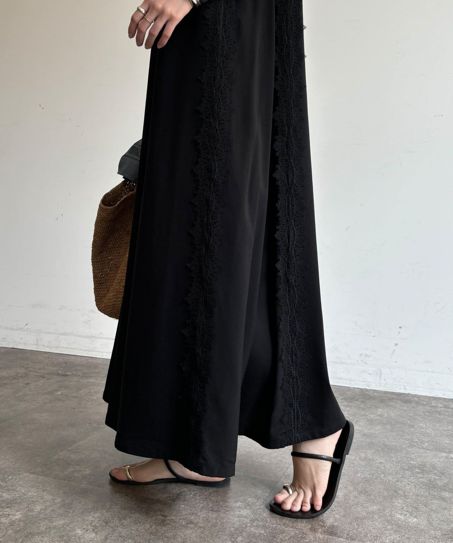 DOUDOU(ドゥドゥ) 【WEB限定】レースライン布帛切替ワンピース