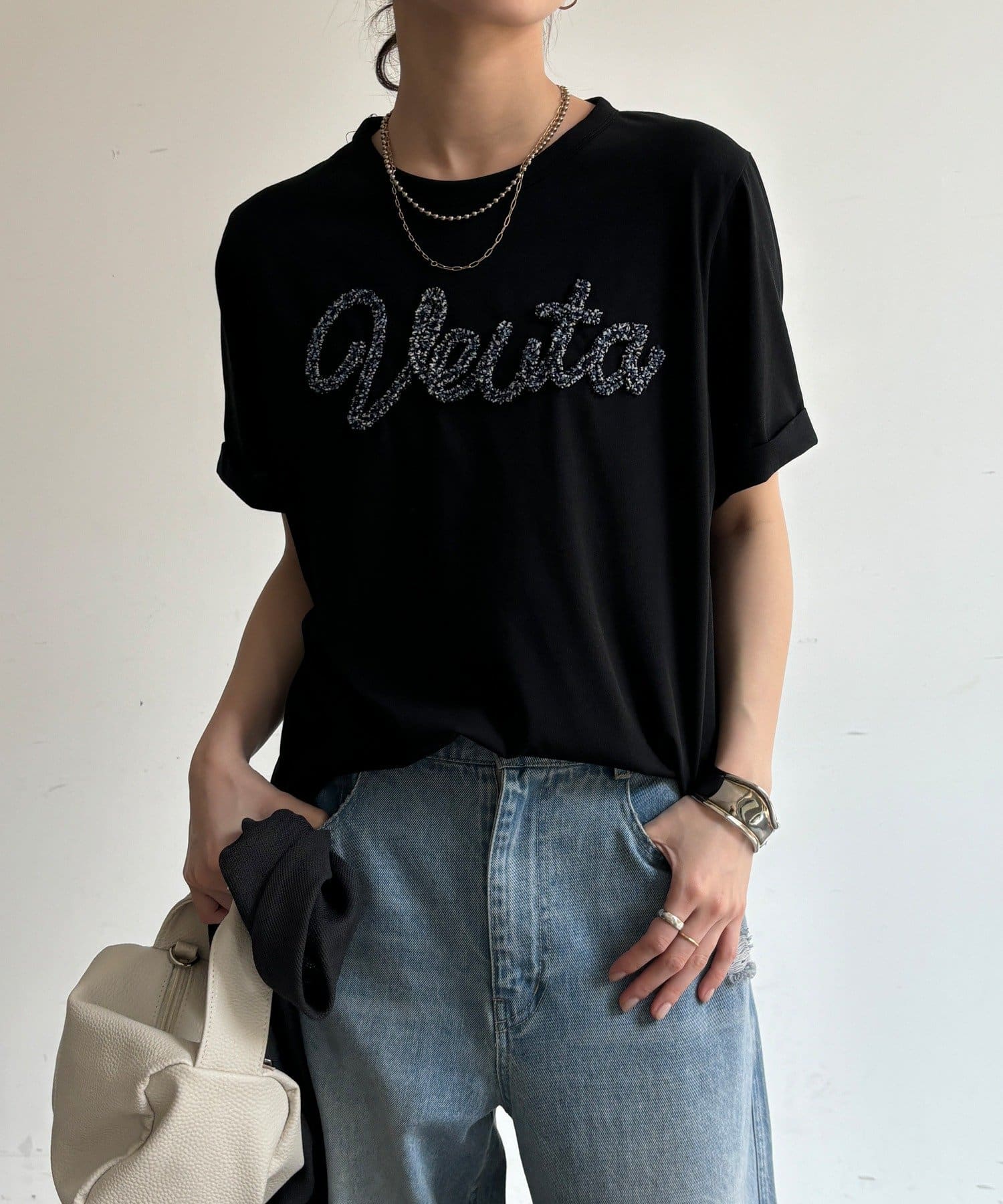 DOUDOU(ドゥドゥ) 【WEB限定】フリンジコードロゴTEE