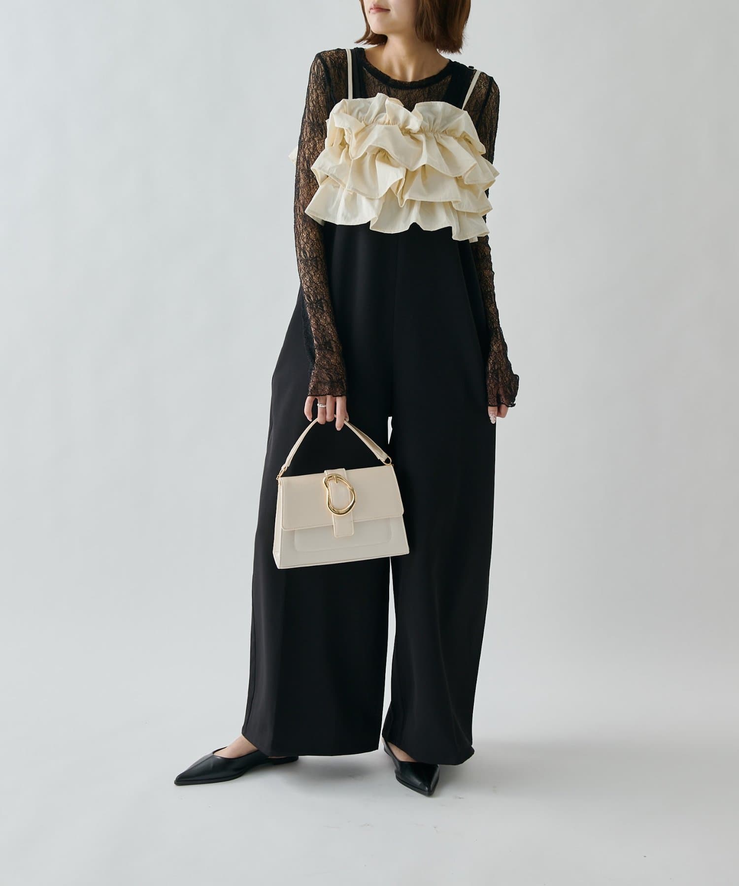 -goocy-(グーシー) クレープデシンキャミオールインワン