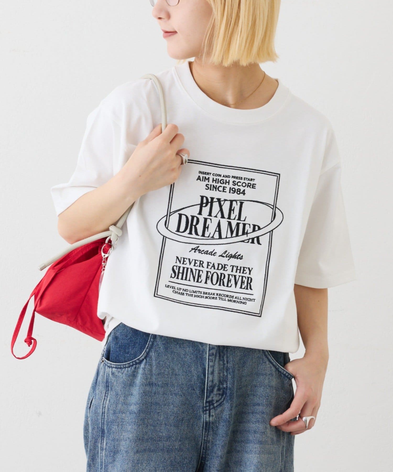 CIAOPANIC TYPY(チャオパニックティピー) 【UNISEX】【プラスサイズあり】スクエア総刺繍ロゴTシャツ