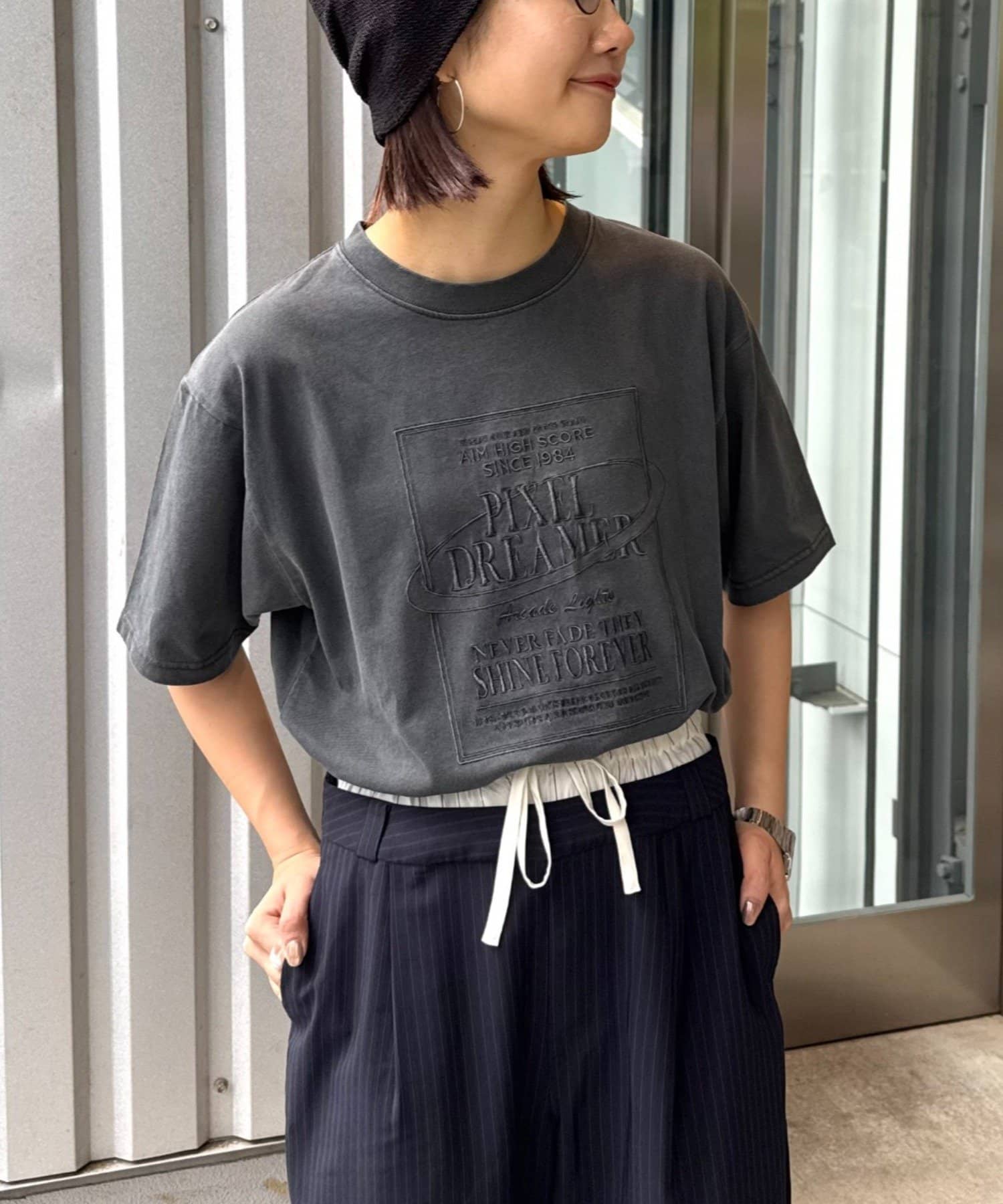 CIAOPANIC TYPY(チャオパニックティピー) 【UNISEX】【プラスサイズあり】スクエア総刺繍ロゴTシャツ