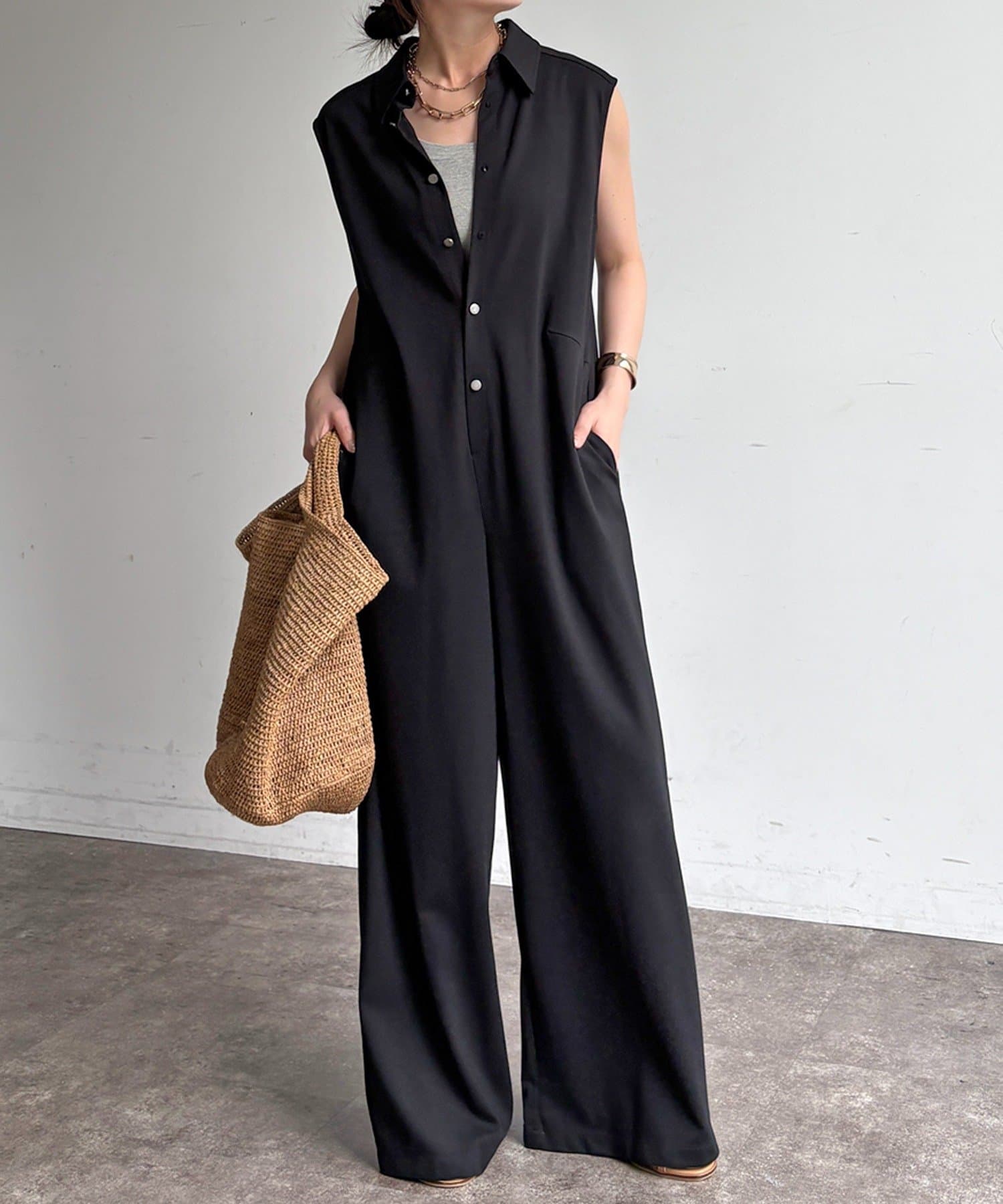 DOUDOU(ドゥドゥ) カットカルゼジャンプスーツ