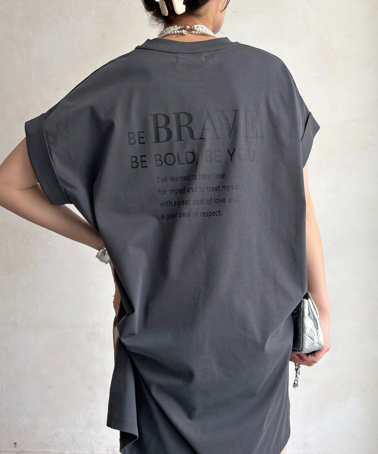 DOUDOU(ドゥドゥ) バックロゴチュニックTEE