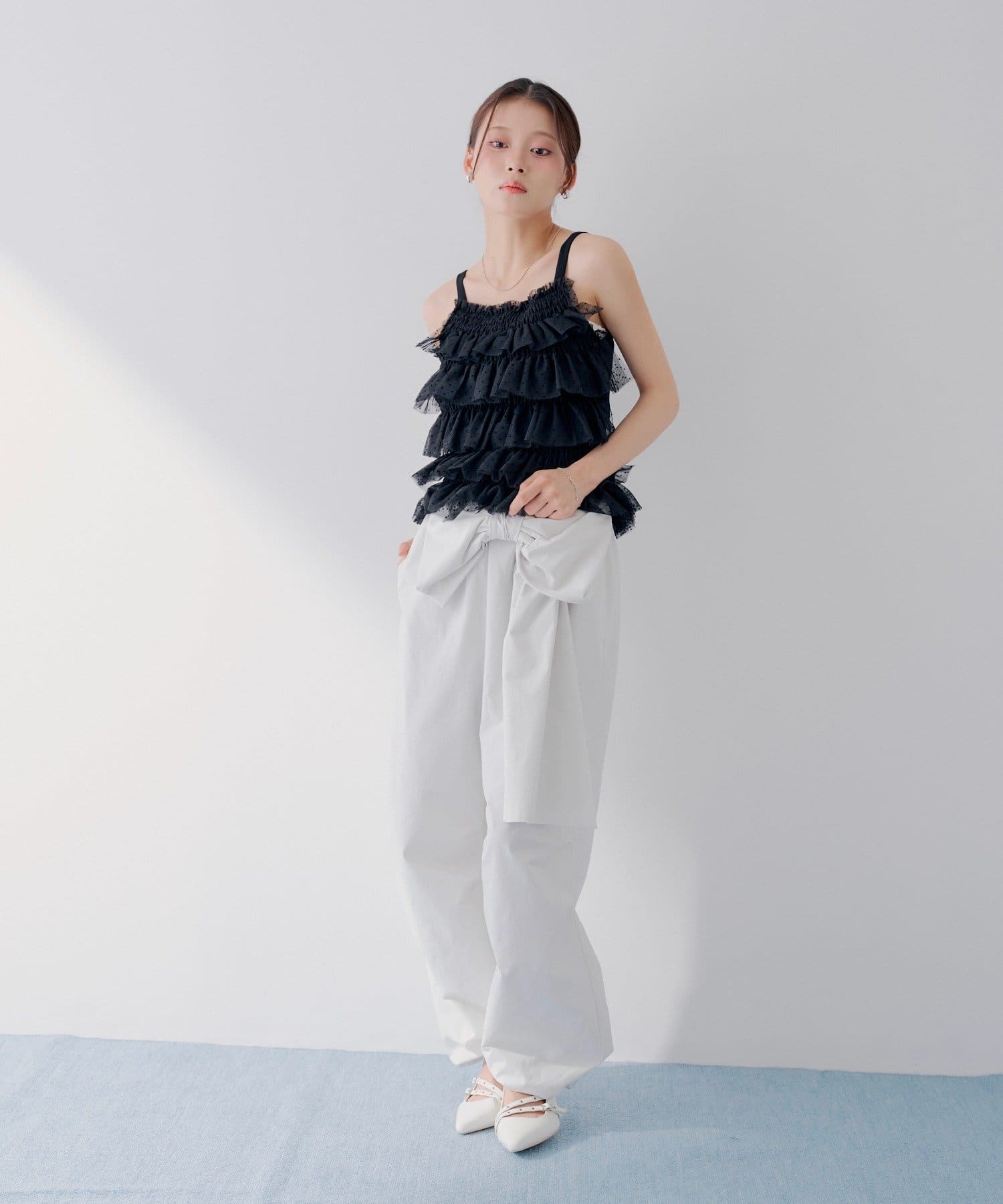 Chico(チコ) 【SALON by Chico】フロントリボンタックカーゴパンツ