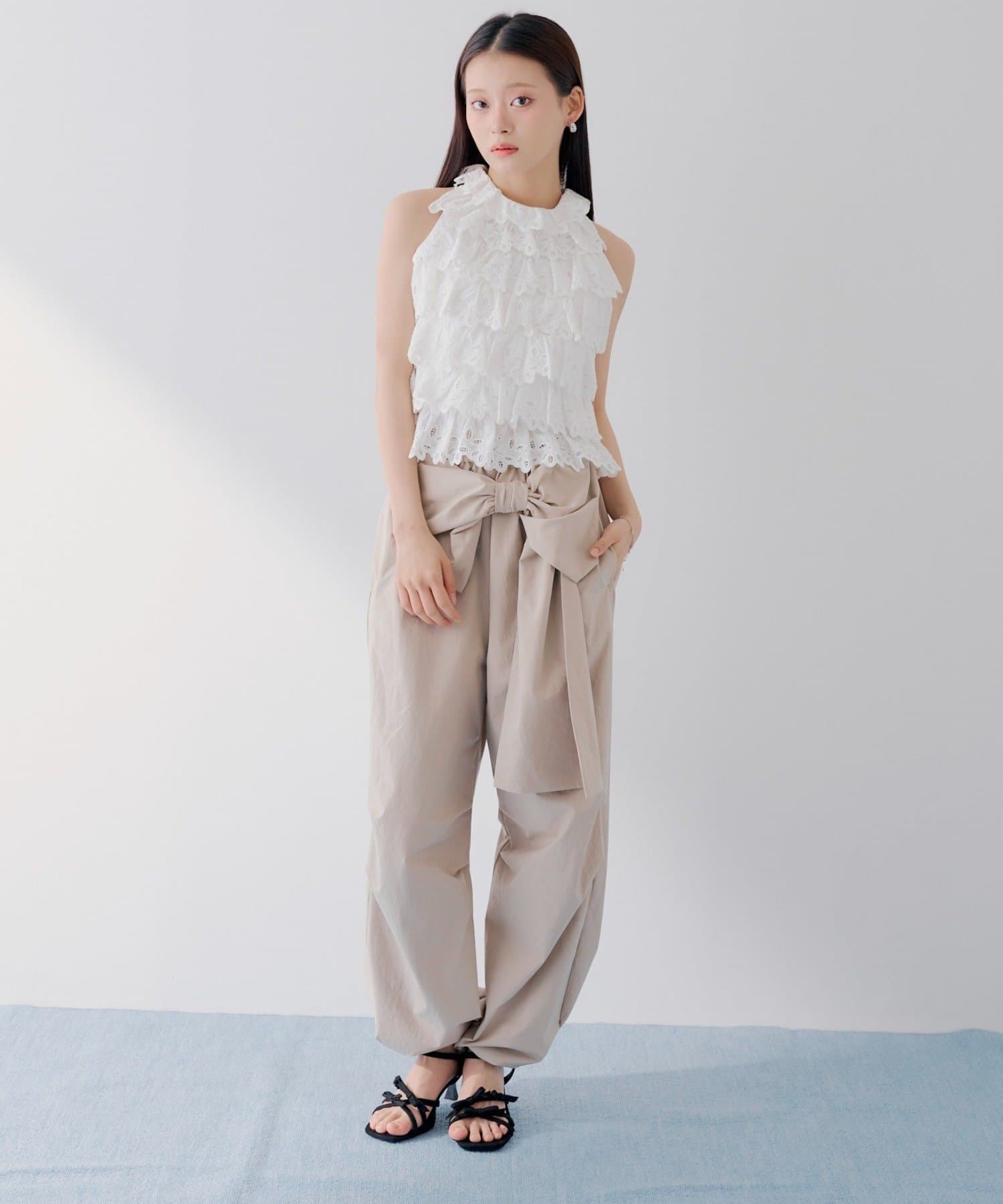 Chico(チコ) 【SALON by Chico】フロントリボンタックカーゴパンツ