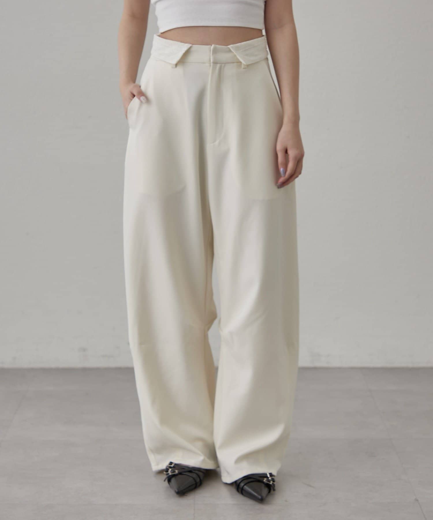 mline(エムライン) [mline]折り返しレーススラックス