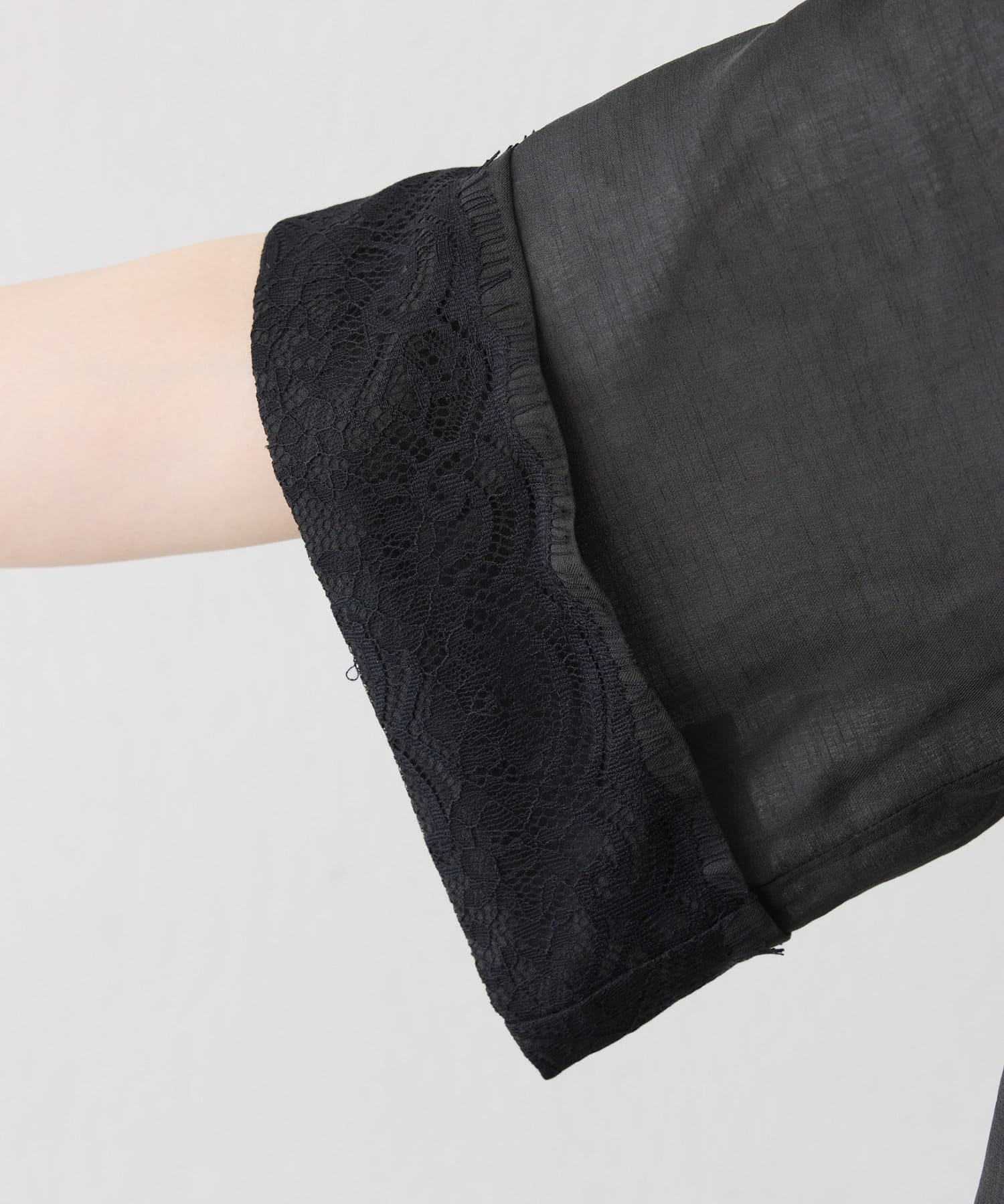 CIAOPANIC TYPY(チャオパニックティピー) 折り返し袖レースシアーシャツジャケット