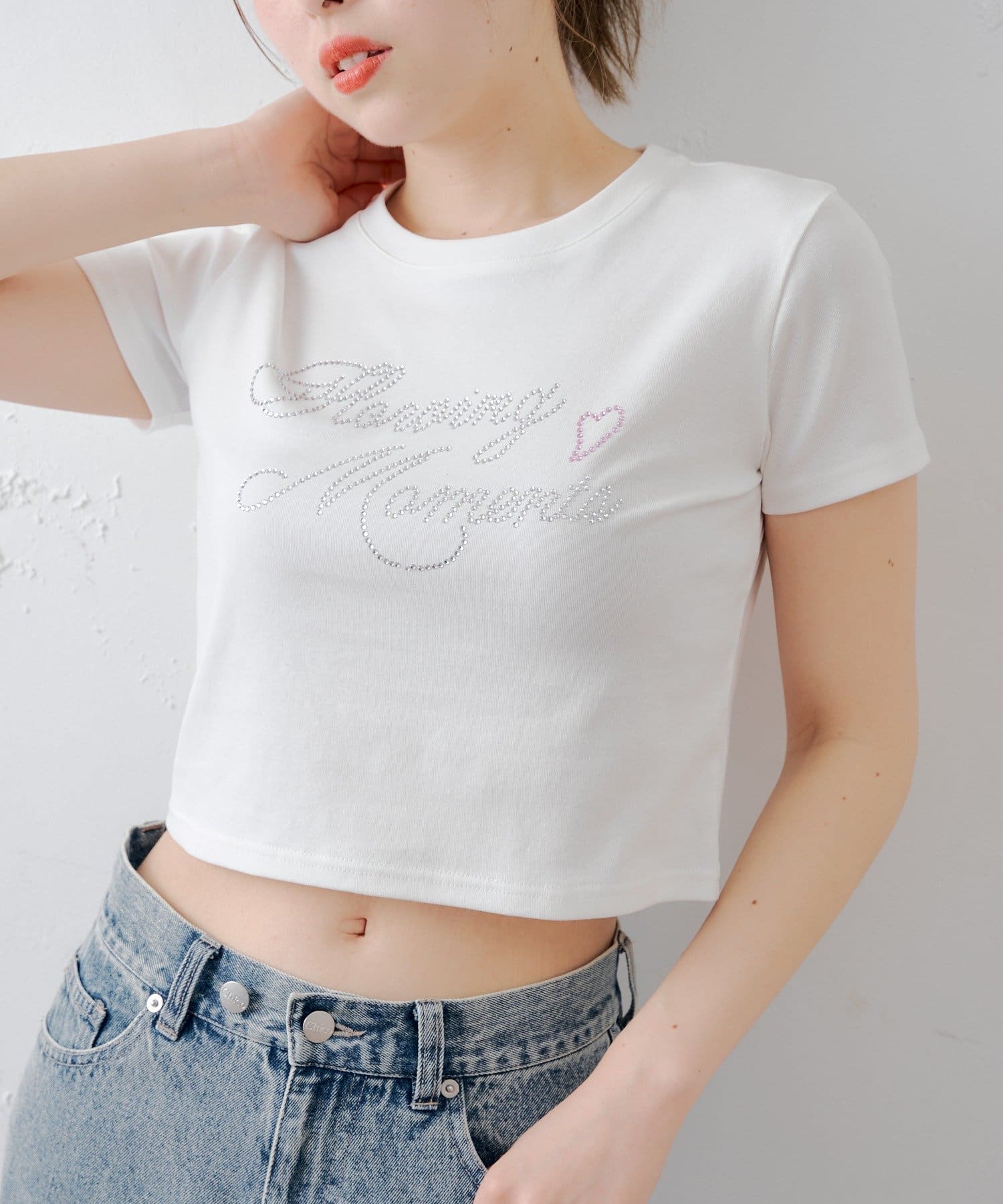 Chico(チコ) ラインストーンロゴチビT