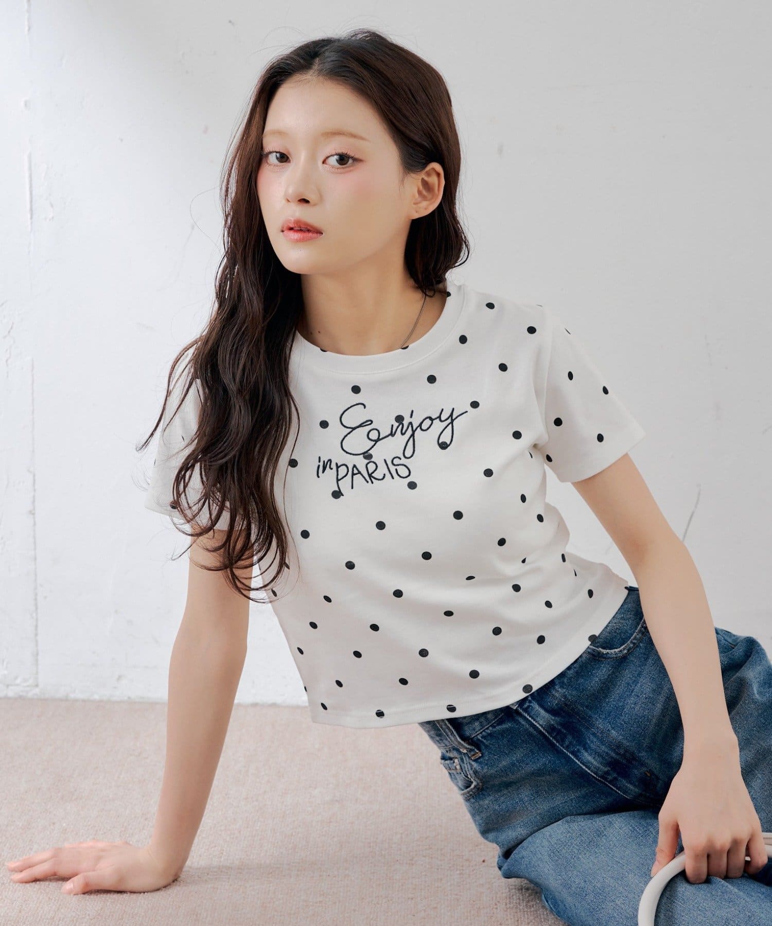 Chico(チコ) ロゴ刺繍チビT