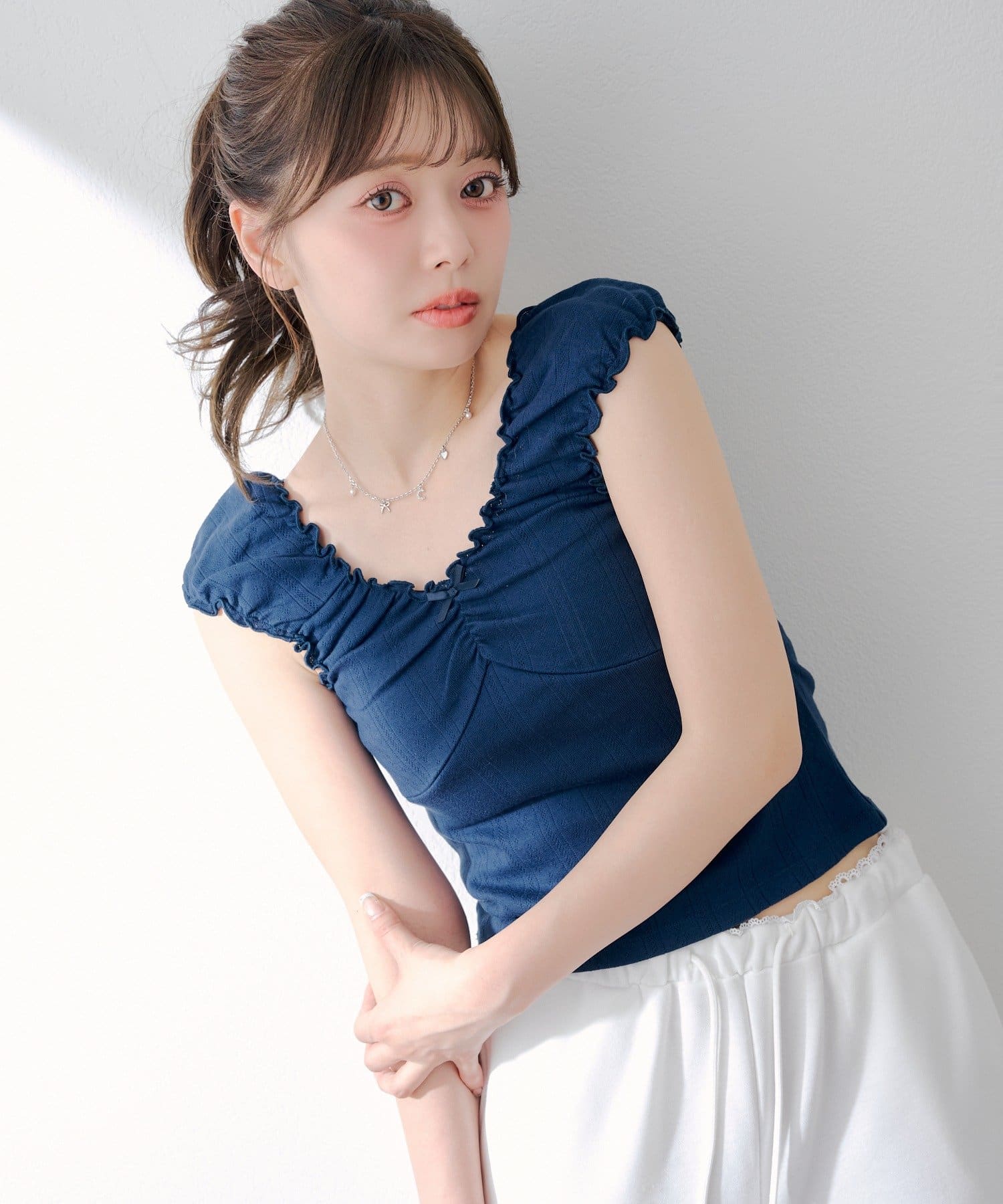 Chico(チコ) フリルギャザータンクトップ