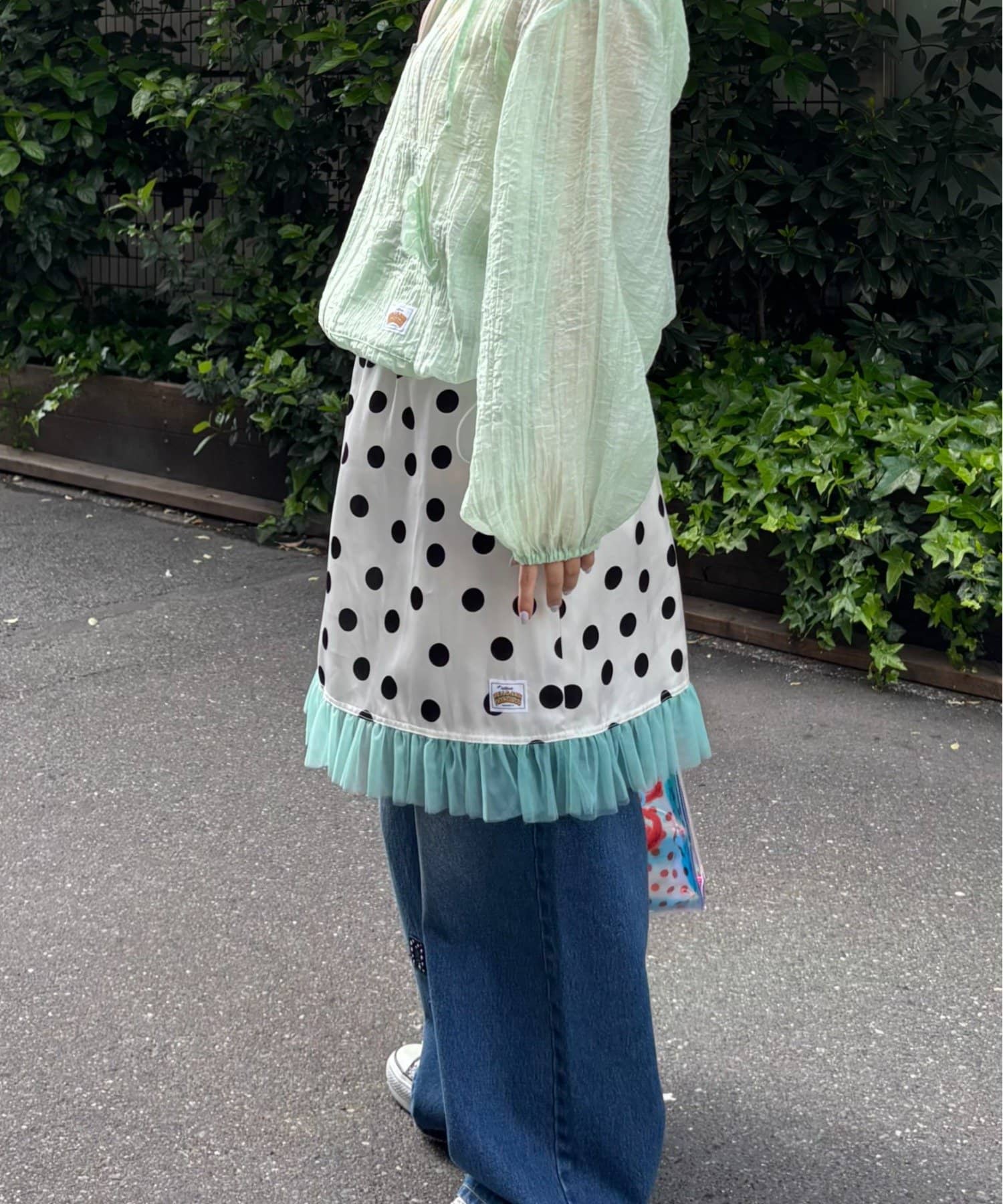 CIAOPANIC TYPY(チャオパニックティピー) 【HELLO.SANFRANCISCO/ハローサンフランシスコ】サテンドットチュールミドルスカート