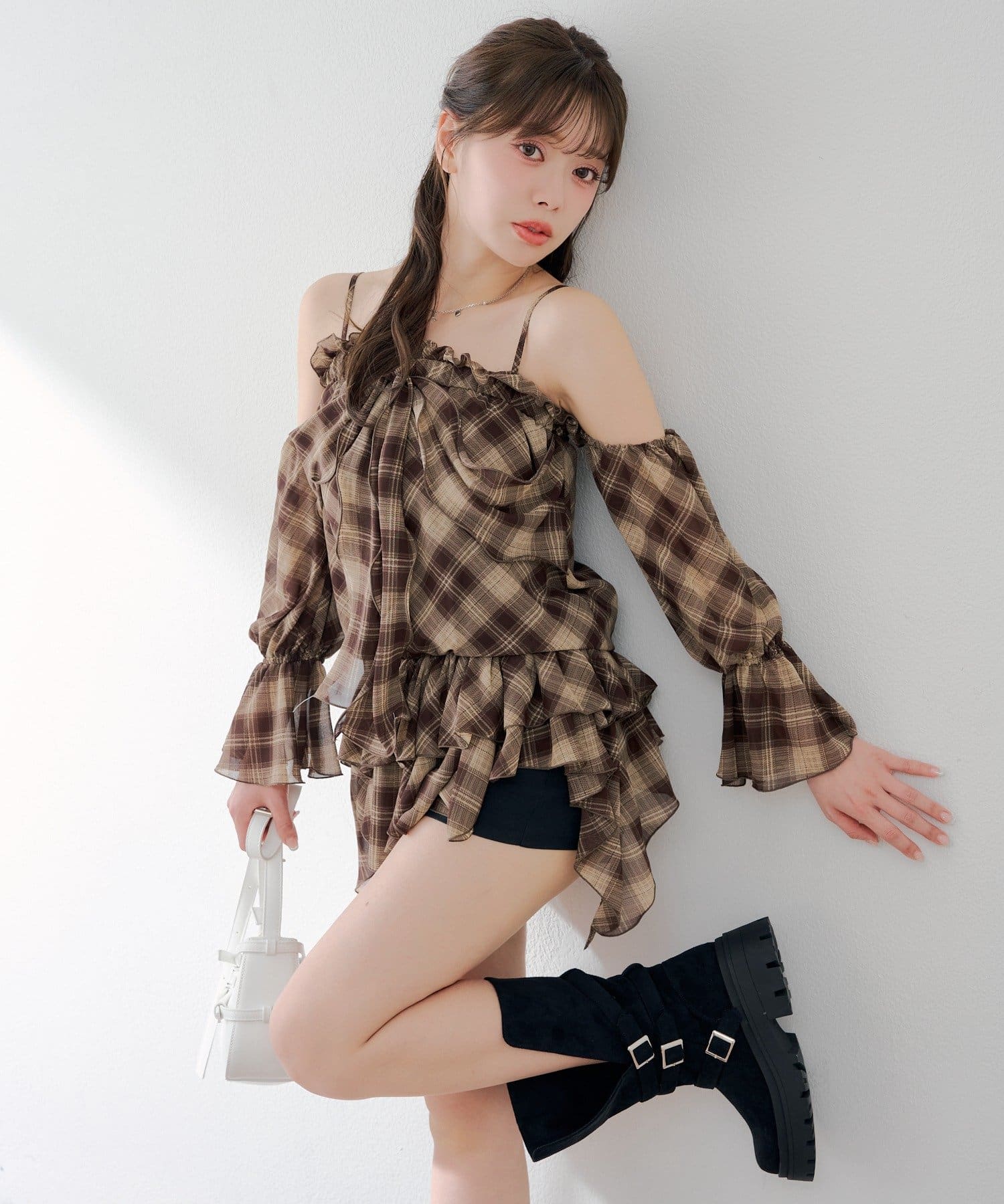 Chico(チコ) ドロップデザインオフショルチュニック