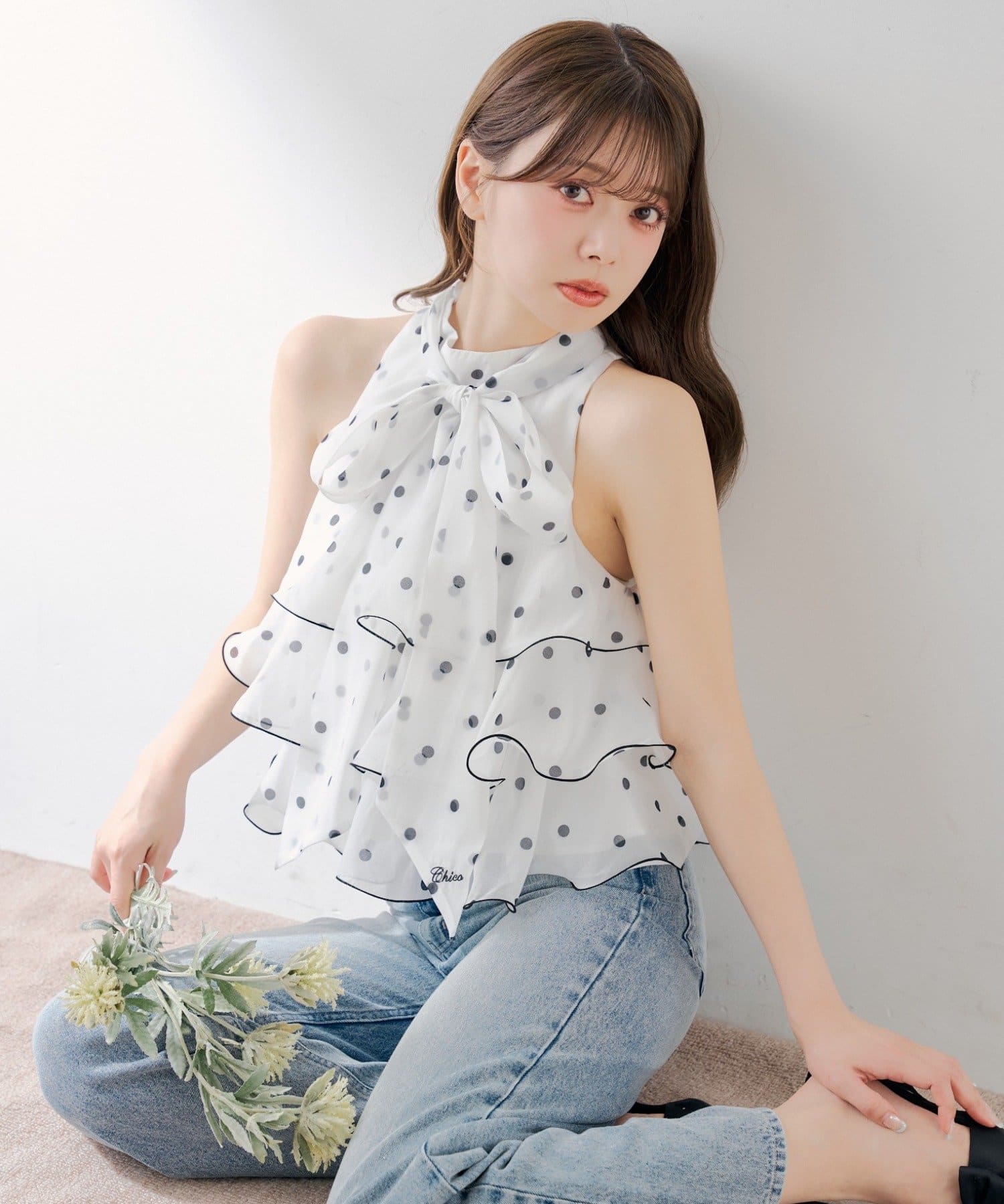 Chico(チコ) アメスリティアードブラウス