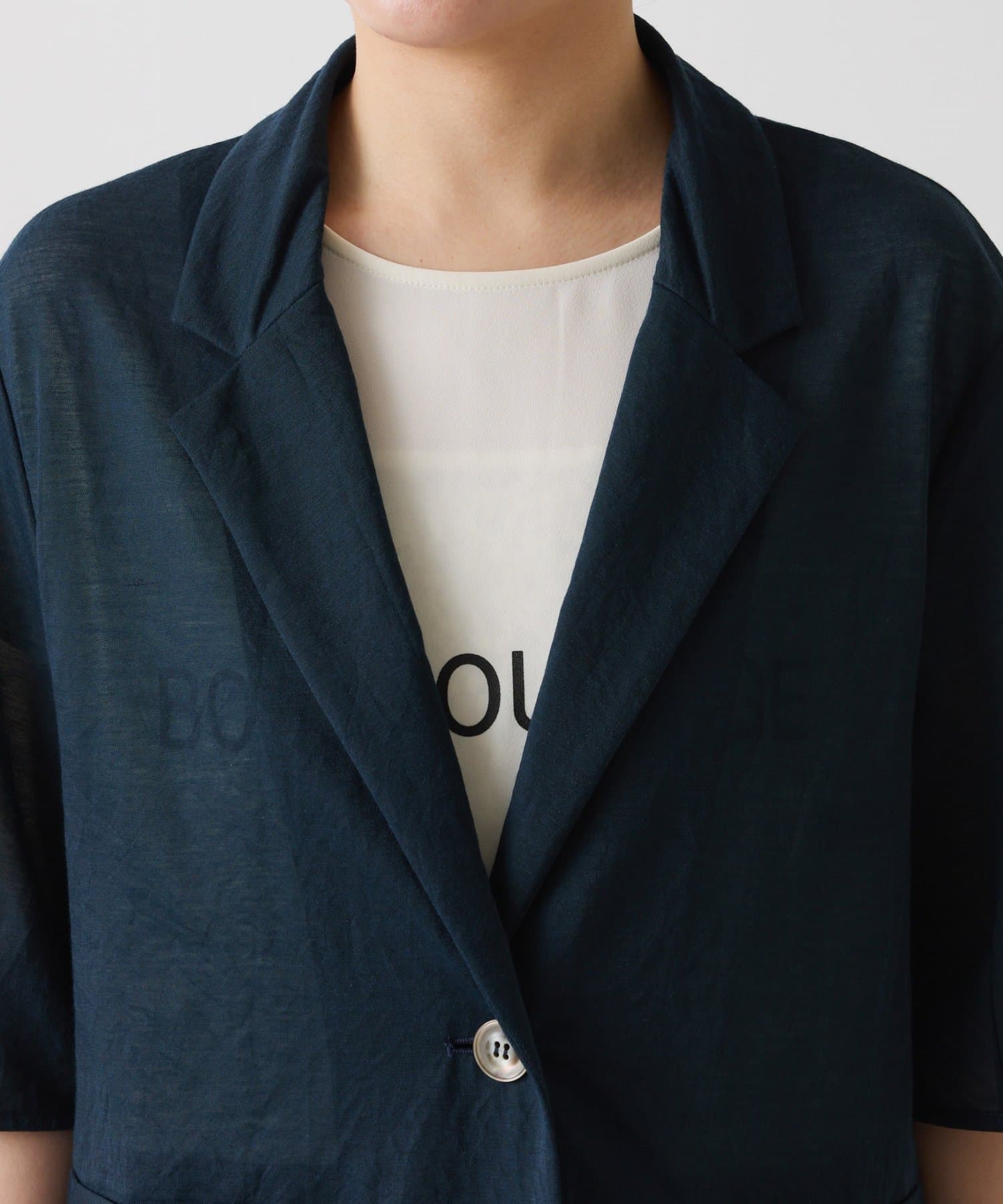 COLLAGE GALLARDAGALANTE(コラージュ ガリャルダガランテ) 【冷房/紫外線対策】シアーハーフスリーブカットジャケット