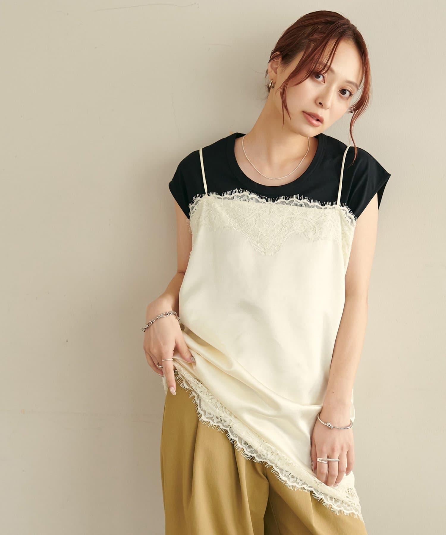 DISCOAT(ディスコート) 【Noka】UネックフレンチTシャツ
