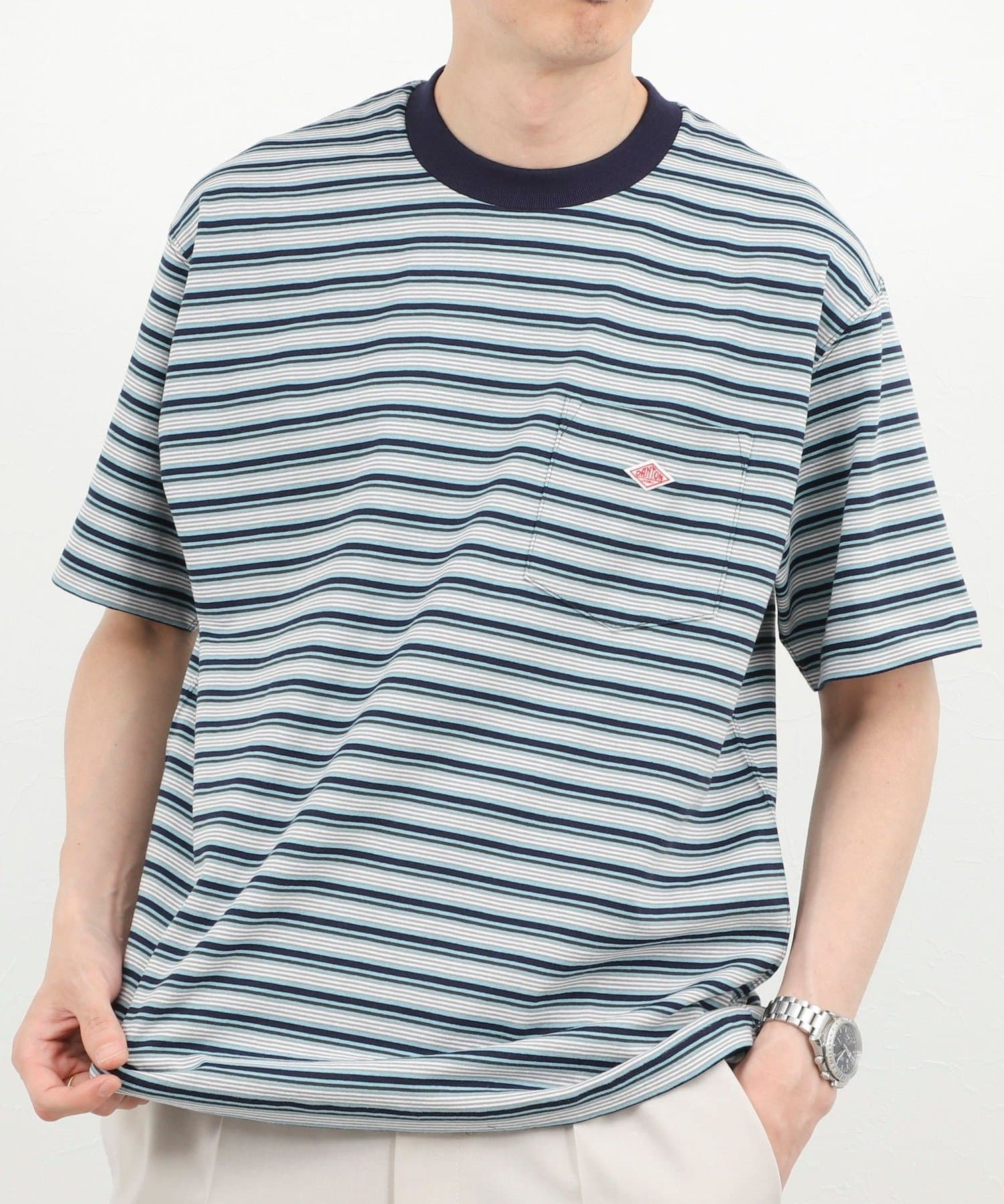 NOLLEY'S(ノーリーズ) 【DANTON】STRIPE POCKET T-SHIRT STRIPE