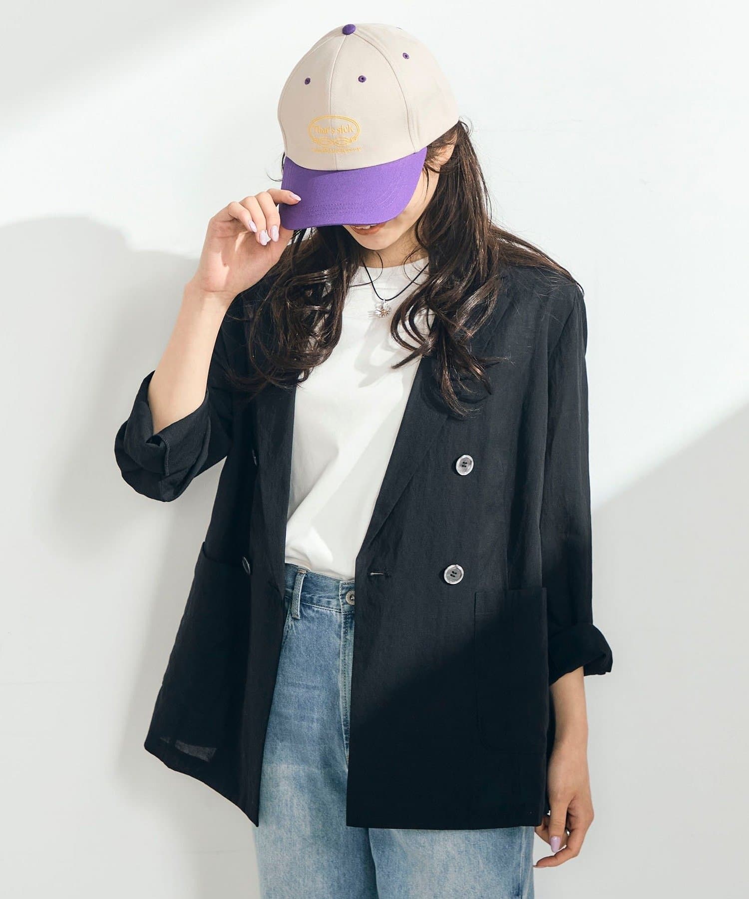 FREDY & GLOSTER(フレディ アンド グロスター) リネン混ライトダブルジャケット