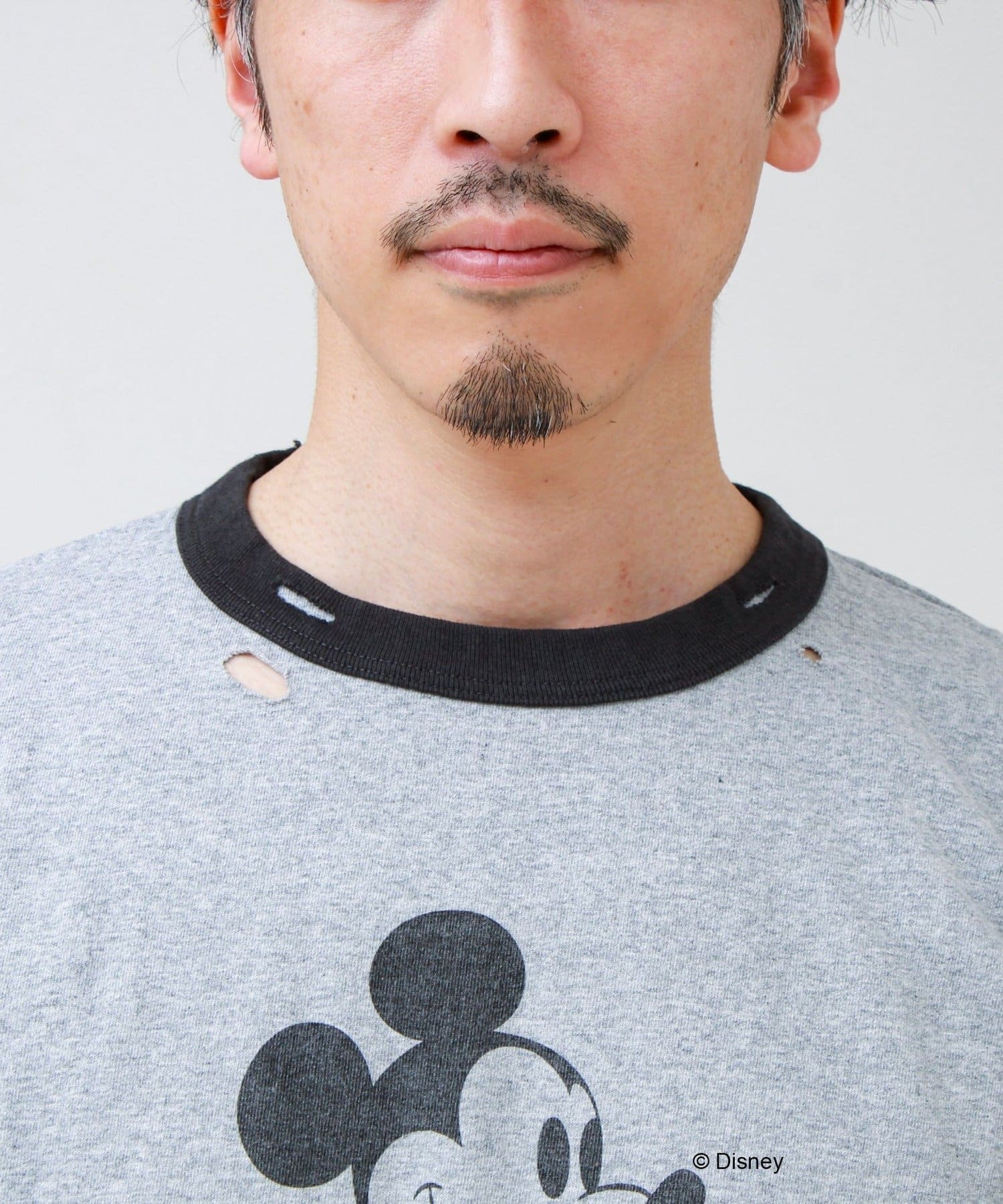 FREDY & GLOSTER(フレディ アンド グロスター) 【GOOD ROCK SPEED】ミッキーマウス リンガーダメージT