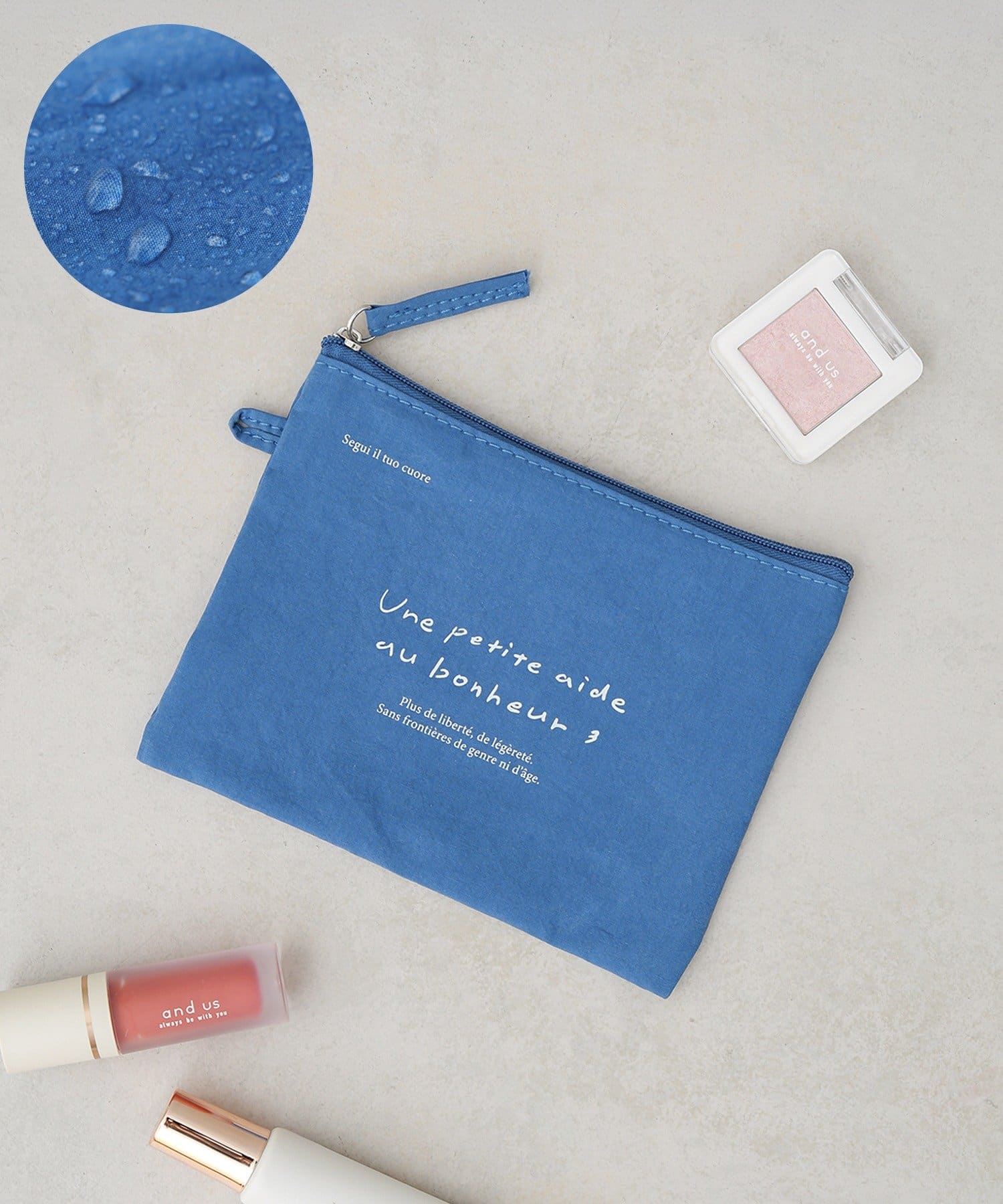 3COINS(スリーコインズ) はっ水ミニフラットポーチ