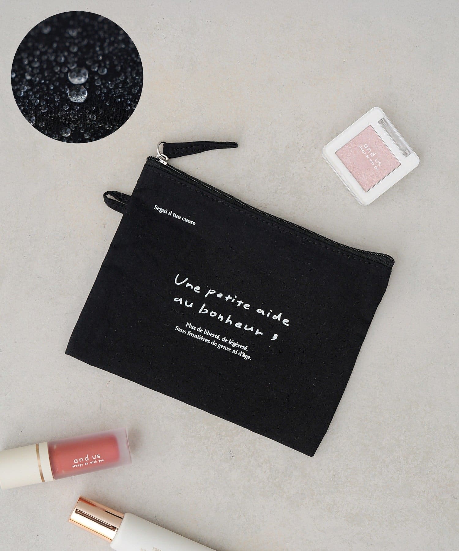 3COINS(スリーコインズ) はっ水ミニフラットポーチ