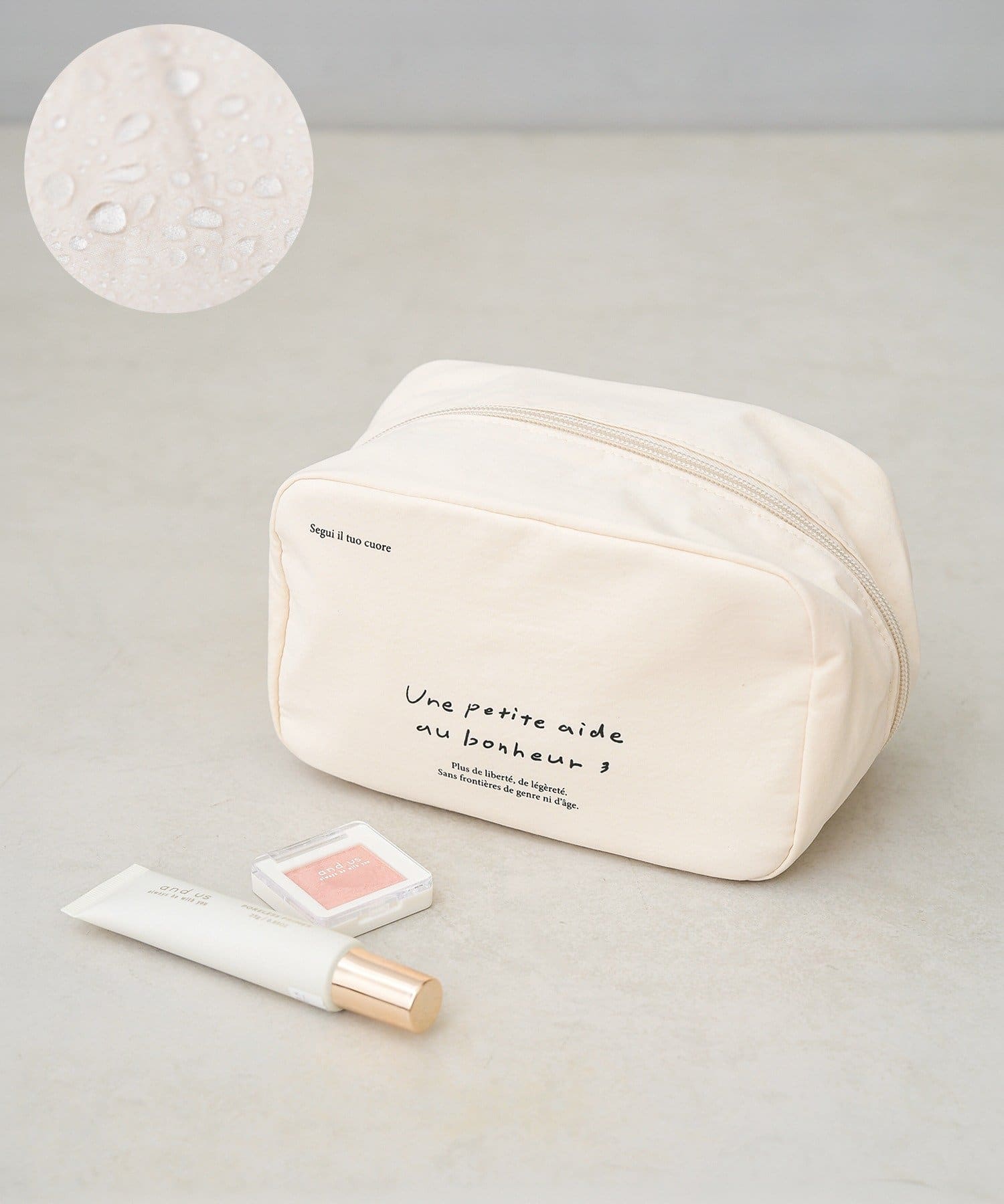 3COINS(スリーコインズ) はっ水スクエアポーチ