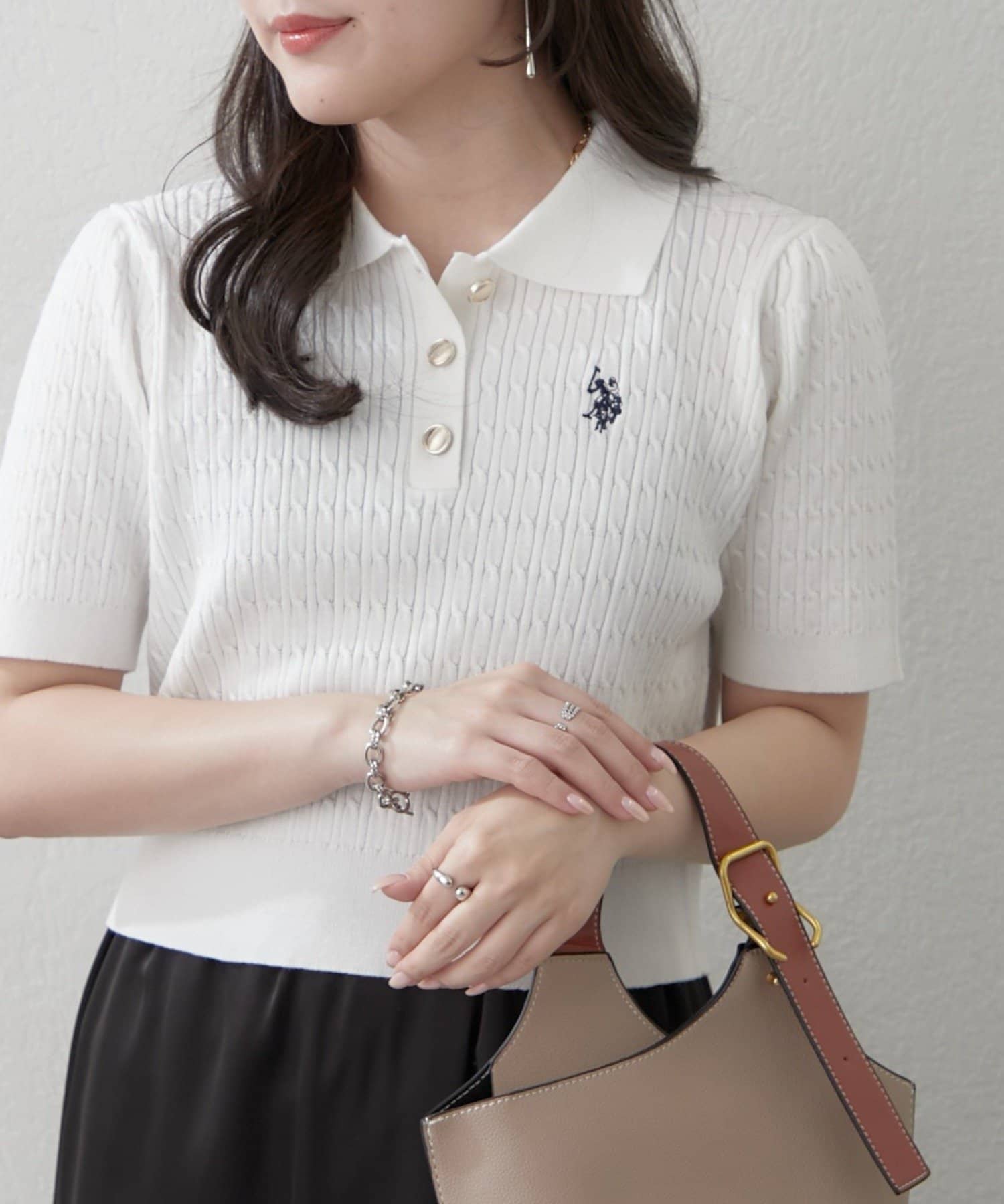 Remind me and forever(リマインドミーアンドフォーエバー) 【U.S.POLOASSN.】半袖ポロニット