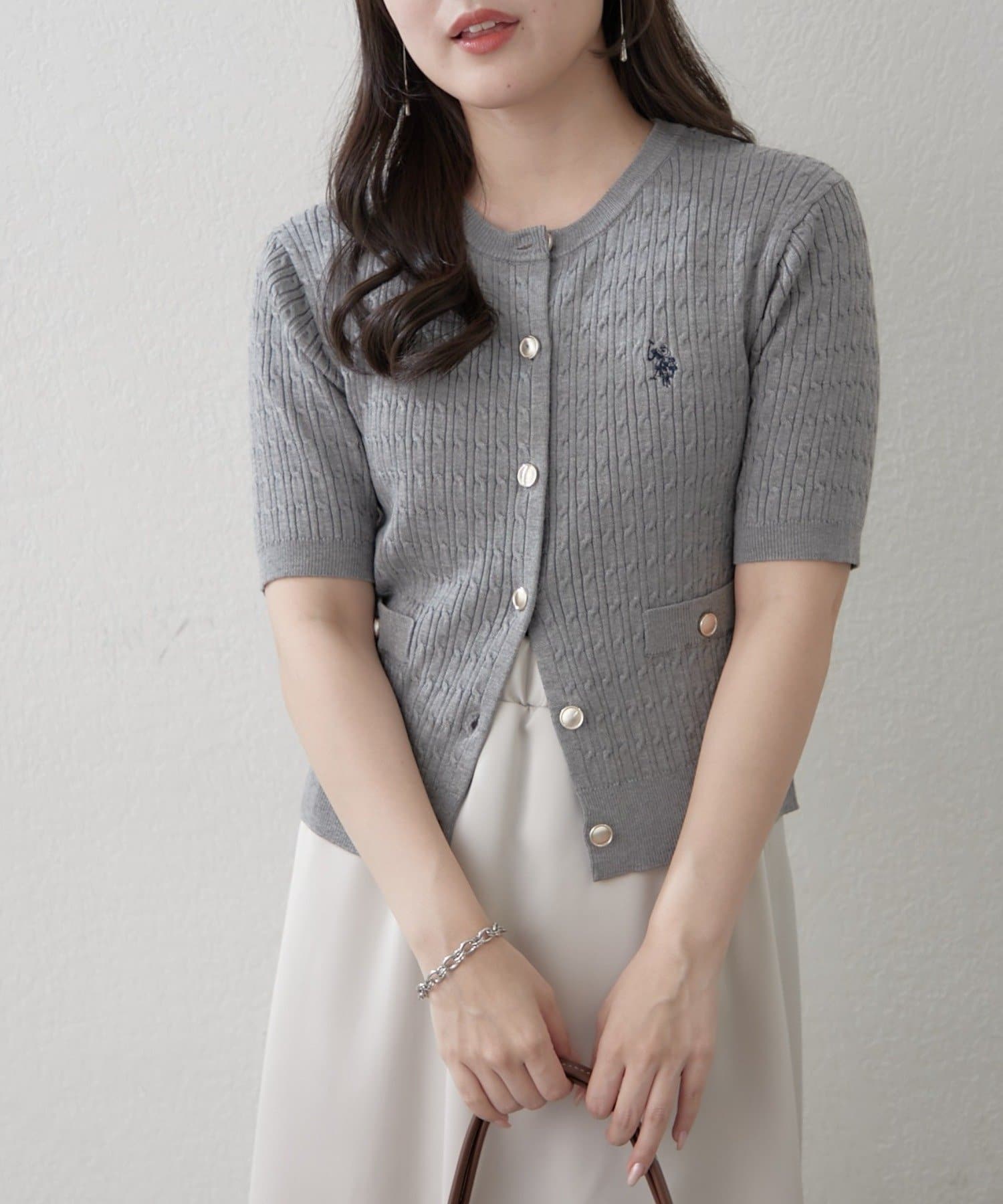 Remind me and forever(リマインドミーアンドフォーエバー) 【U.S. POLO ASSN. ×RMAF】ケーブル半袖カーディガン