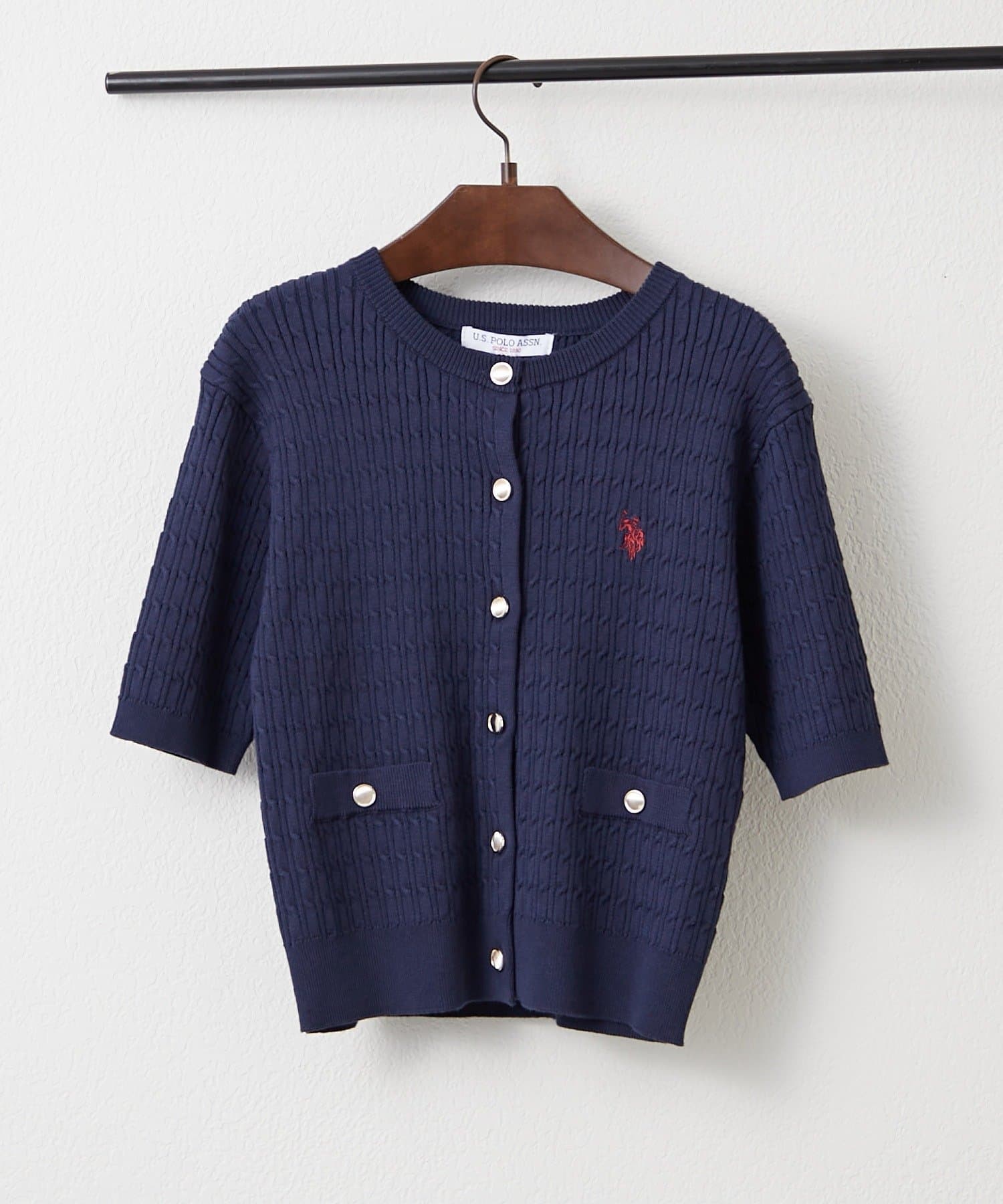 Remind me and forever(リマインドミーアンドフォーエバー) 【U.S. POLO ASSN. ×RMAF】ケーブル半袖カーディガン