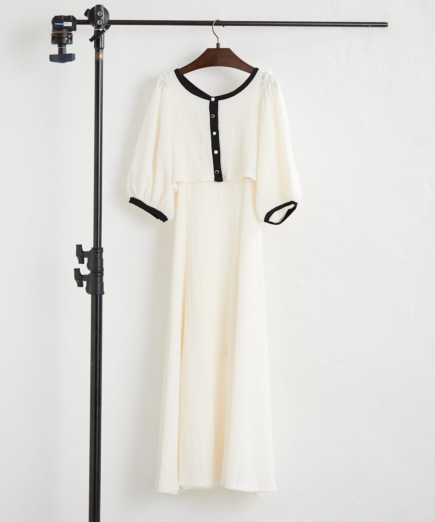 Remind me and forever(リマインドミーアンドフォーエバー) 【2枚SET】配色カットジャガードアボレロ×キャミワンピース