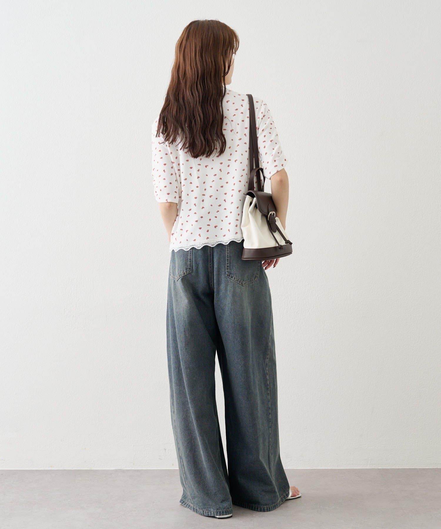 mystic(ミスティック) 《人気のため半袖登場！》半袖ギャザーリブカーディガン