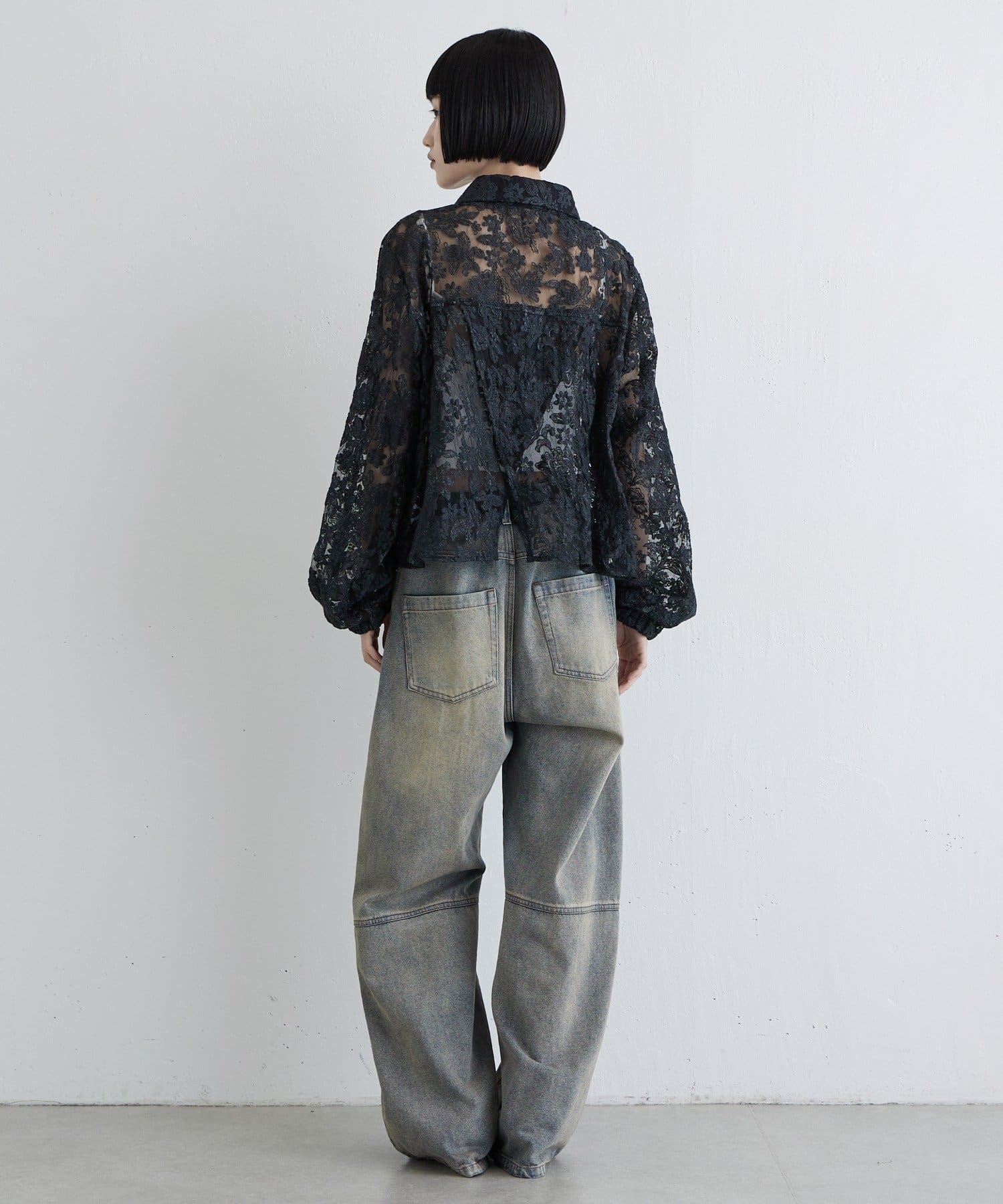 Lui's(ルイス) レースZIPシャツ