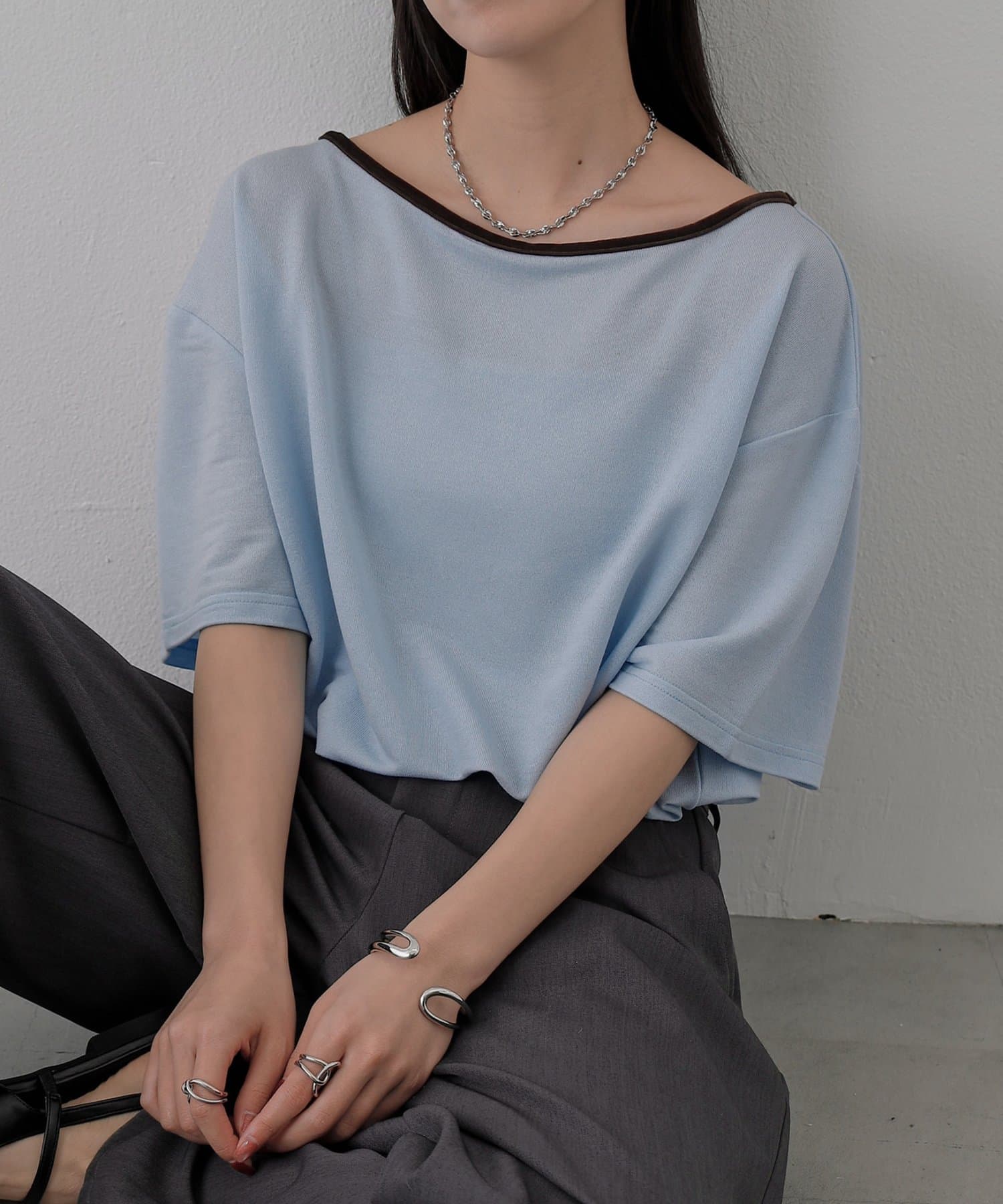 COLONY 2139(コロニー トゥーワンスリーナイン) 【2WAY】パイピングシアー半袖Tシャツ