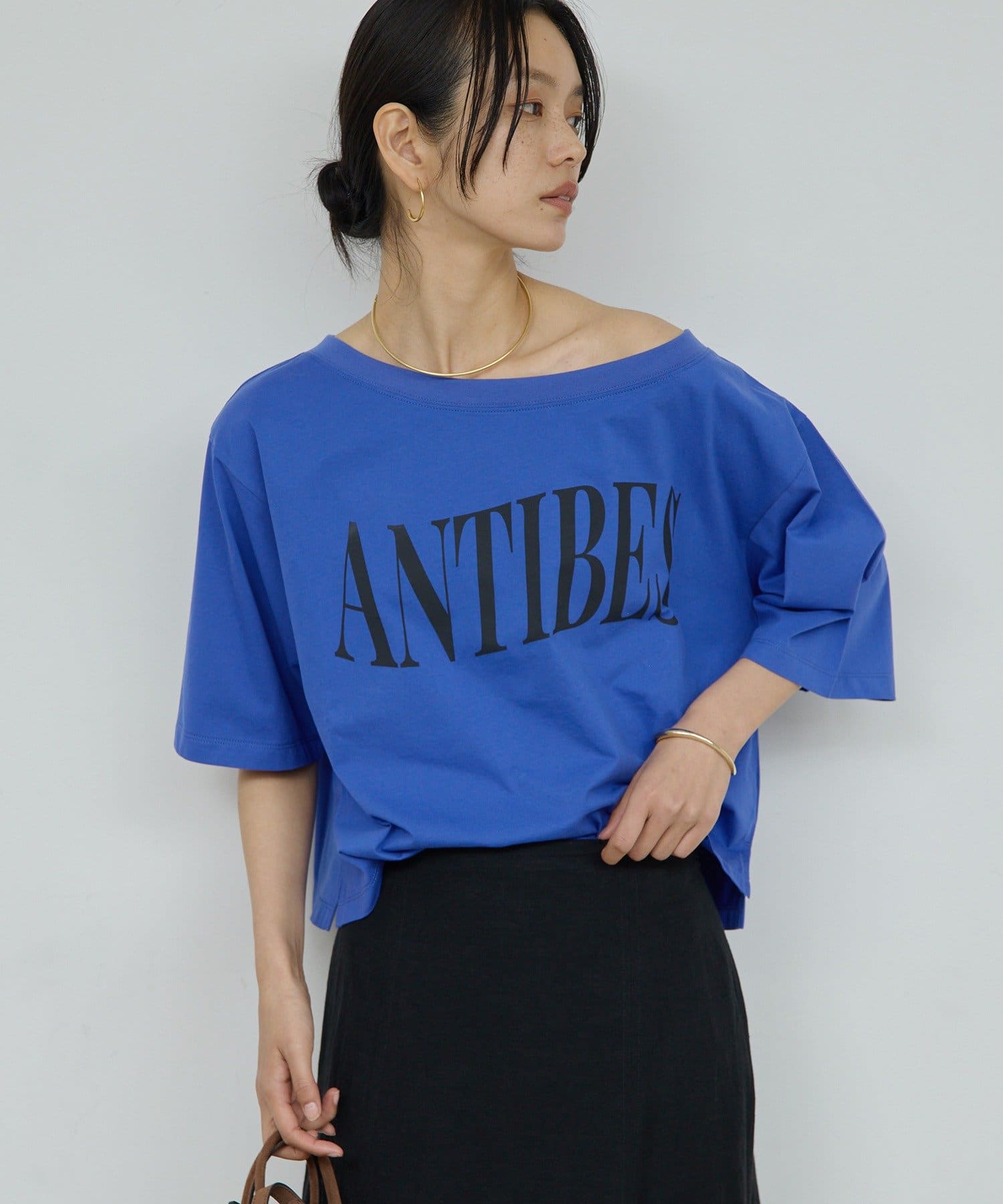 GALLARDAGALANTE(ガリャルダガランテ) オフショルロゴカットソー