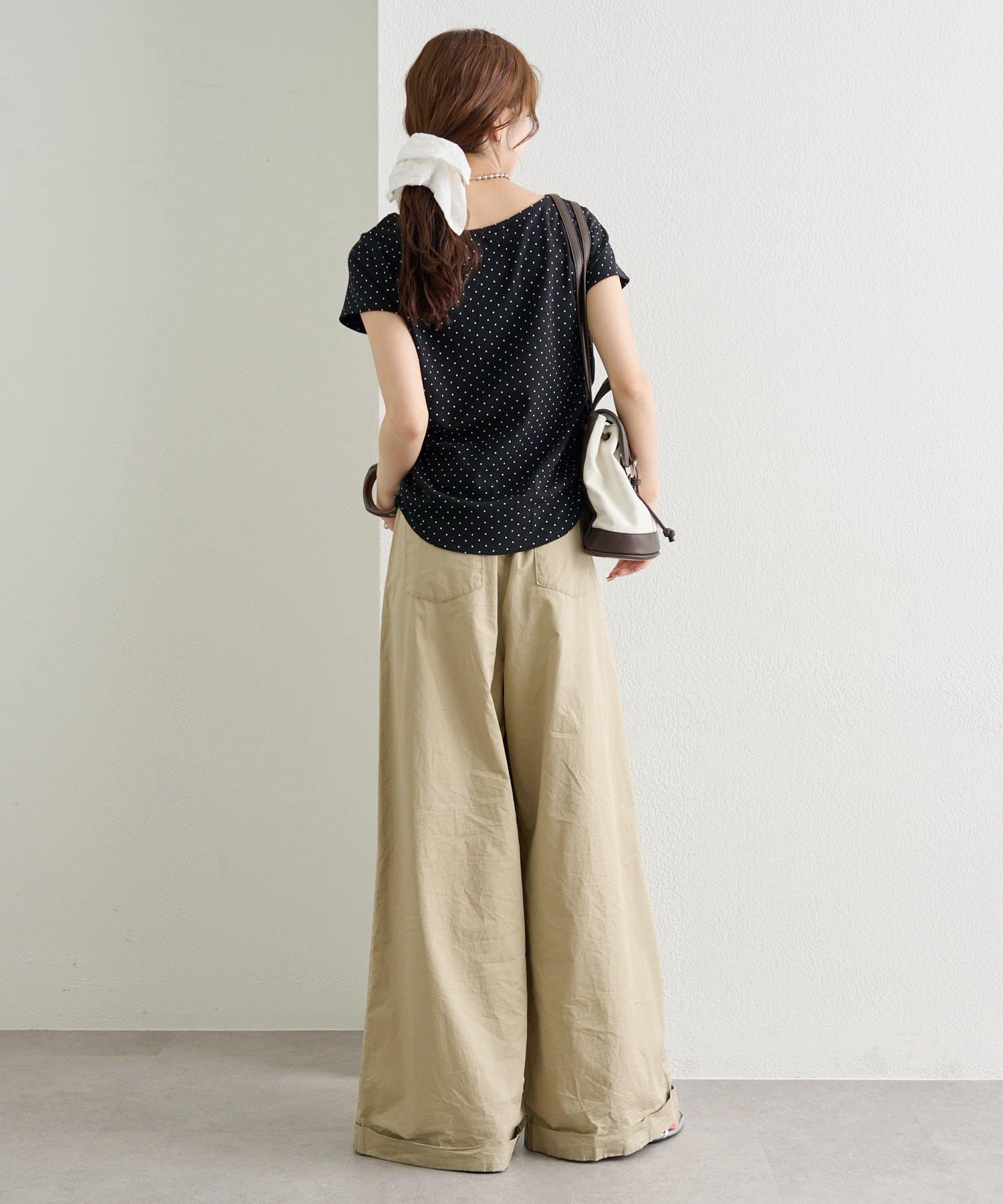 mystic(ミスティック) ドットプリント半袖Tシャツ