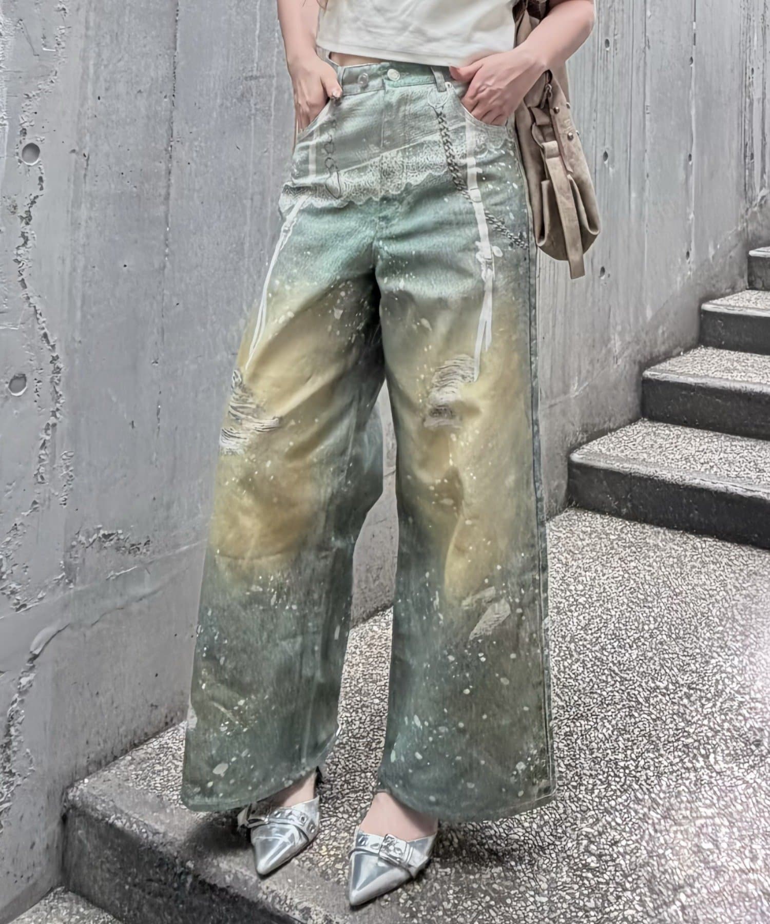 RAY CASSIN(レイカズン) レースプリントツイルパンツ